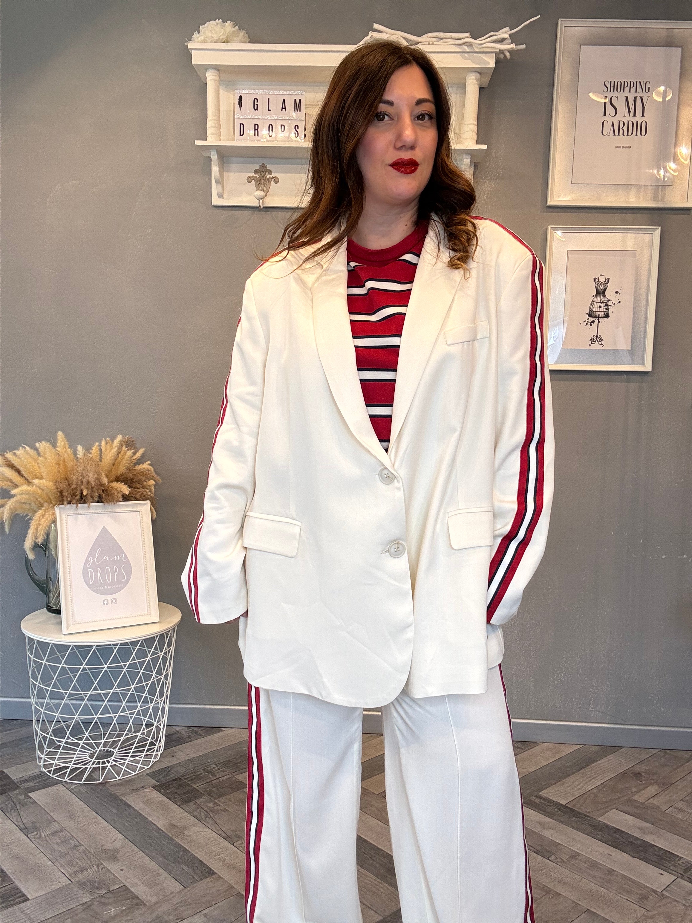 Lumina blazer over con righe laterali