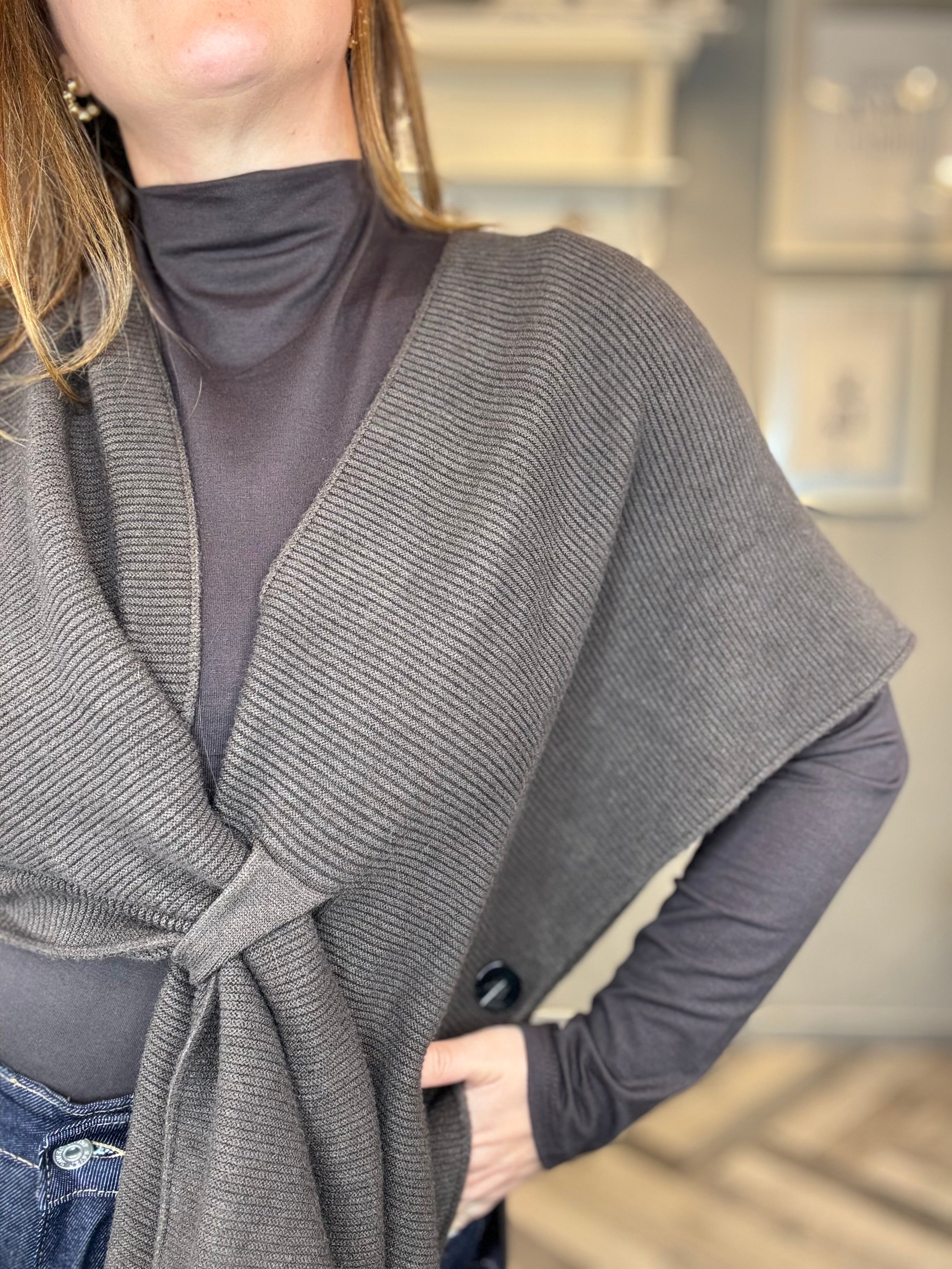 Gilet in maglia multiuso moro