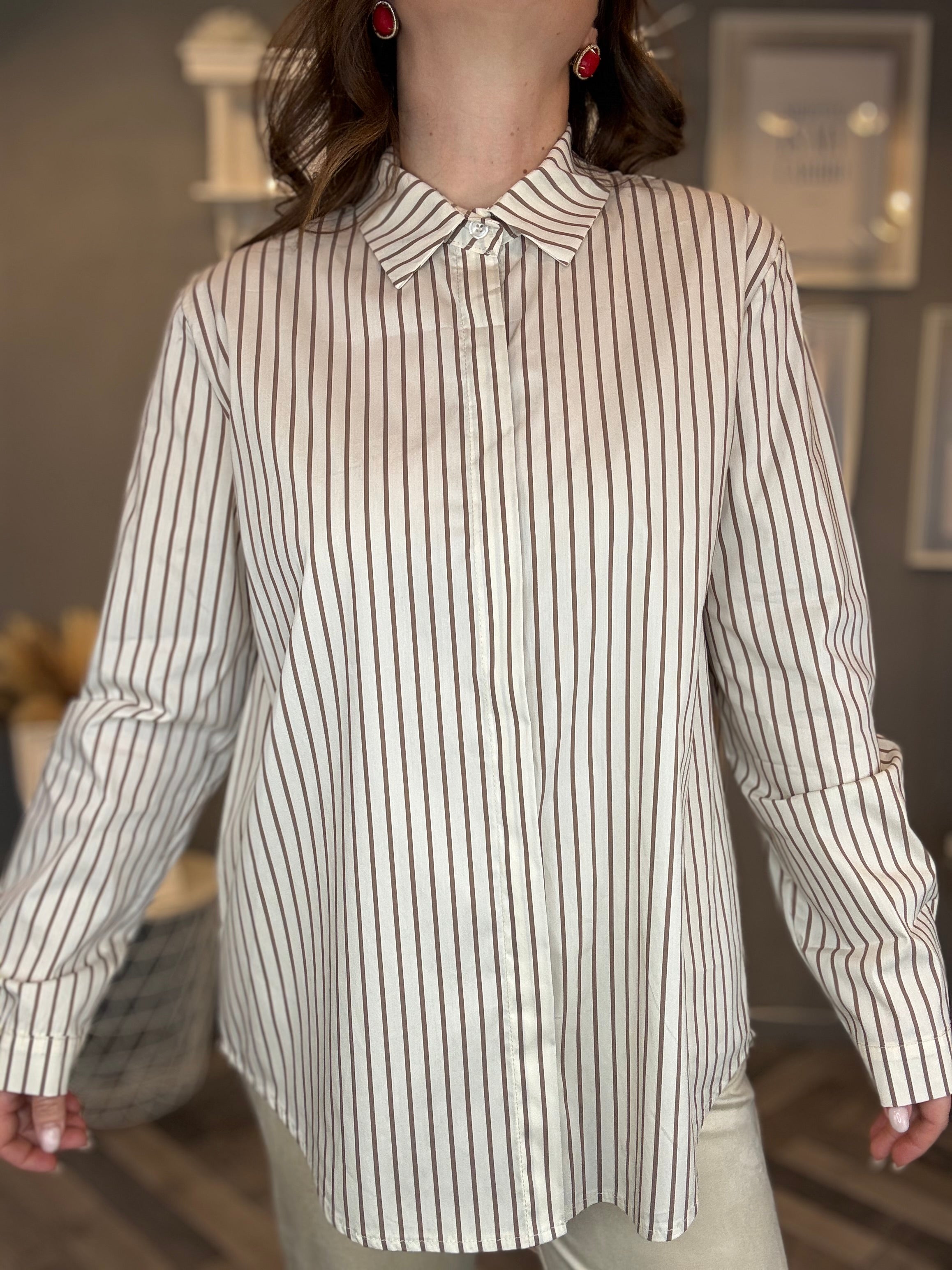 Camicia over burro righe biscotto