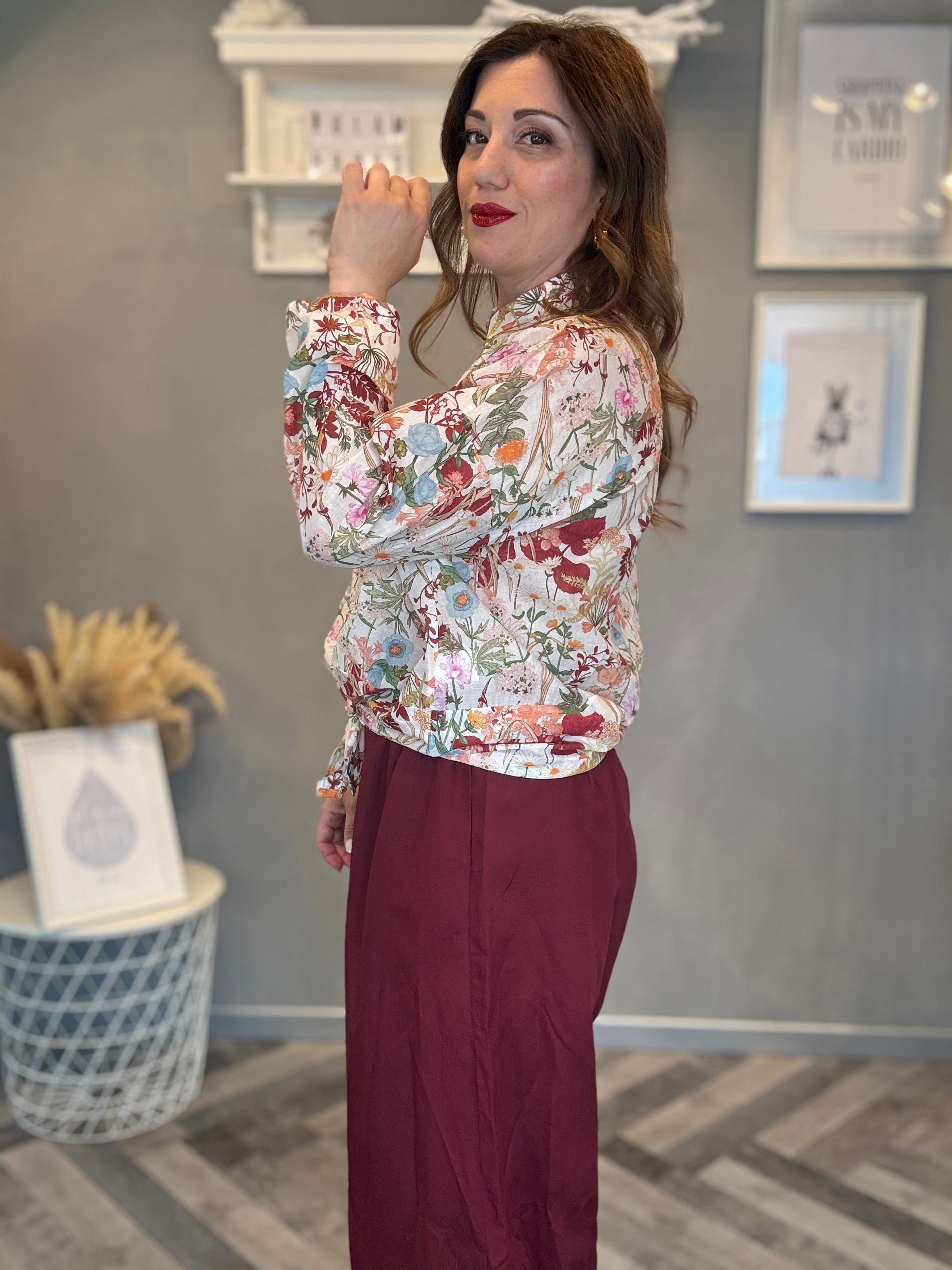 Camicia Burgundy Flower