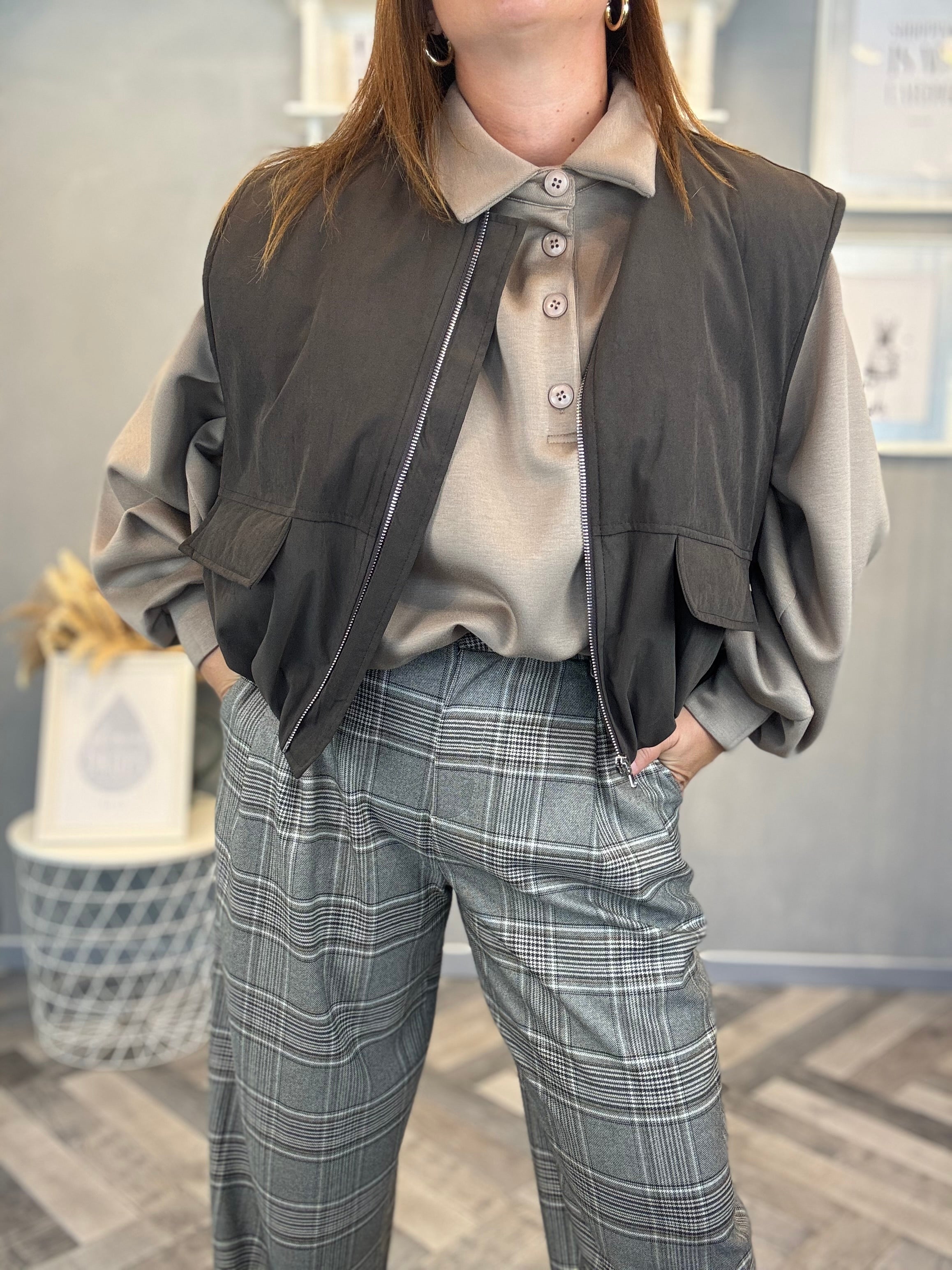 Lumina gilet smanicato moro