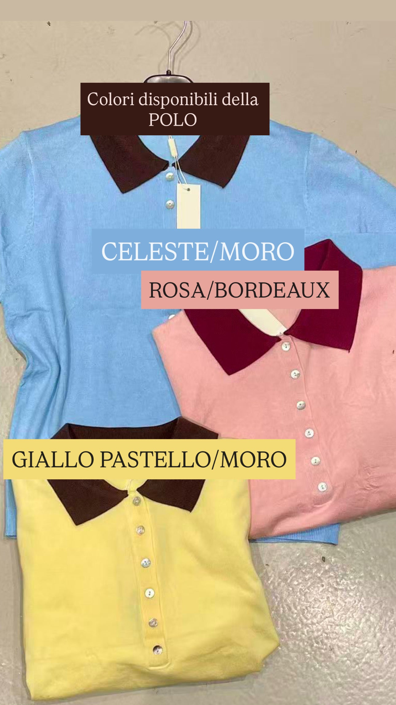 Maglia polo con colletto a contrasto