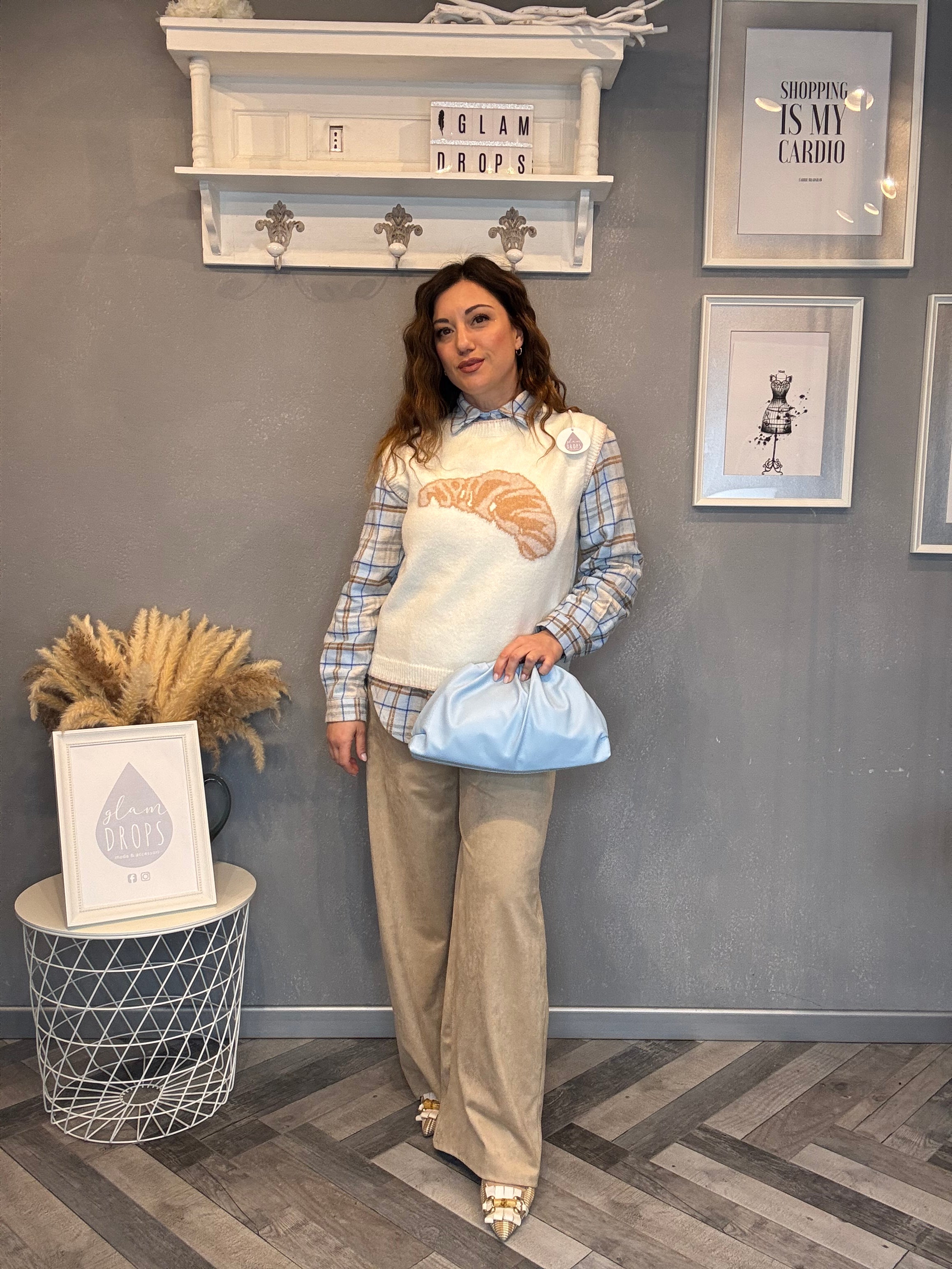 Gilet in maglia croissant