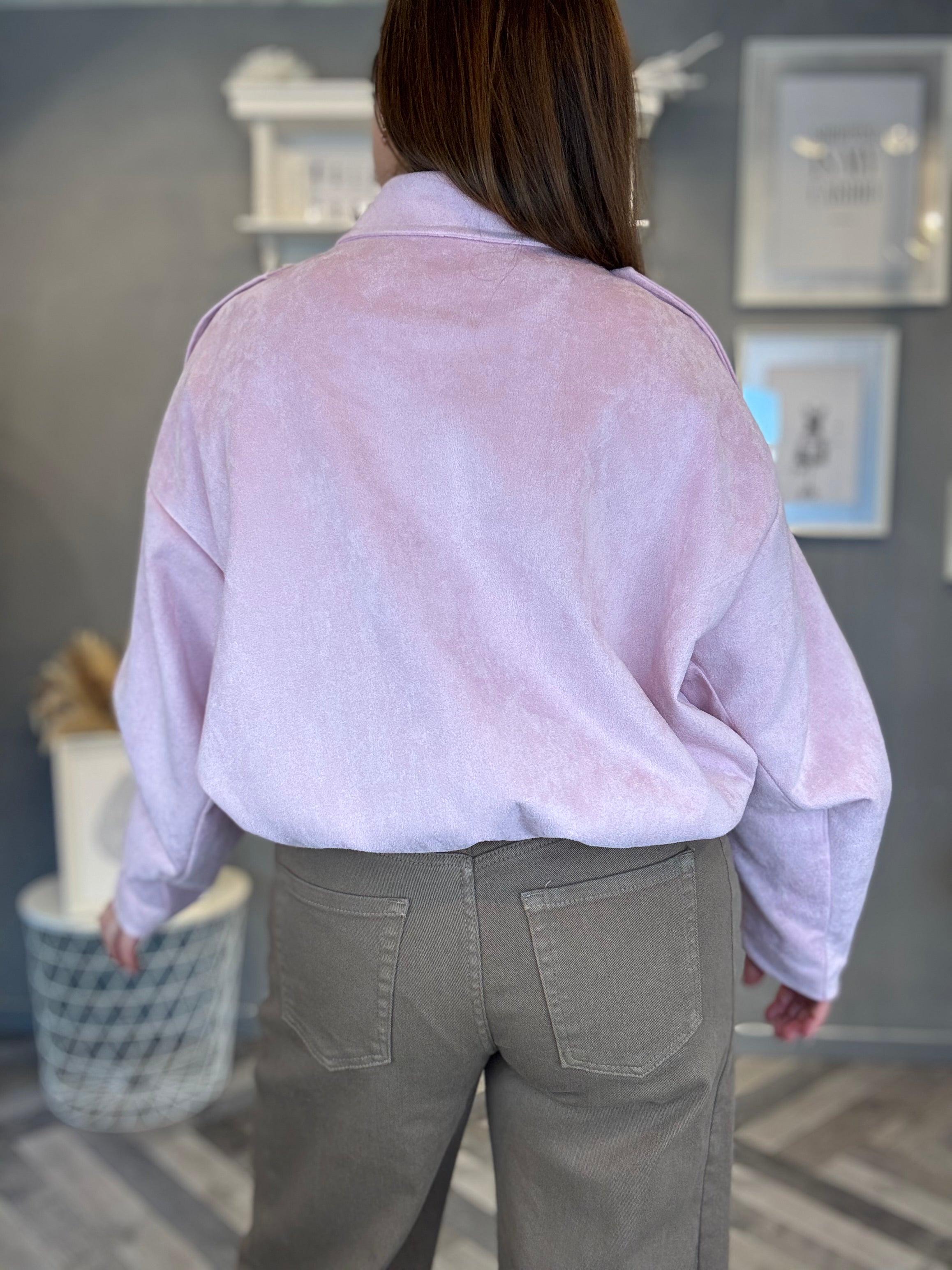Bomber in eco suede rosa
