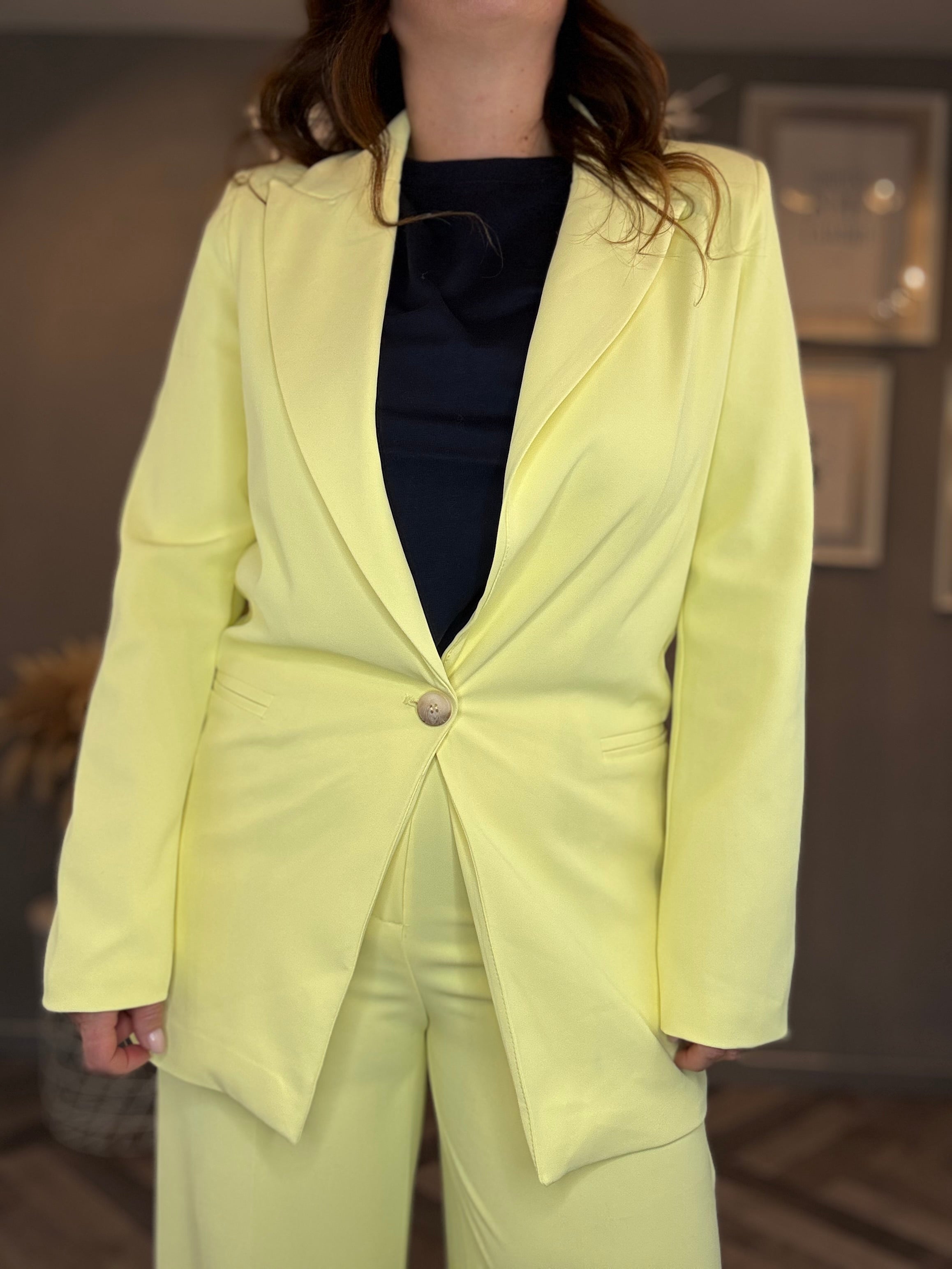 Blazer monopetto giallo pastello