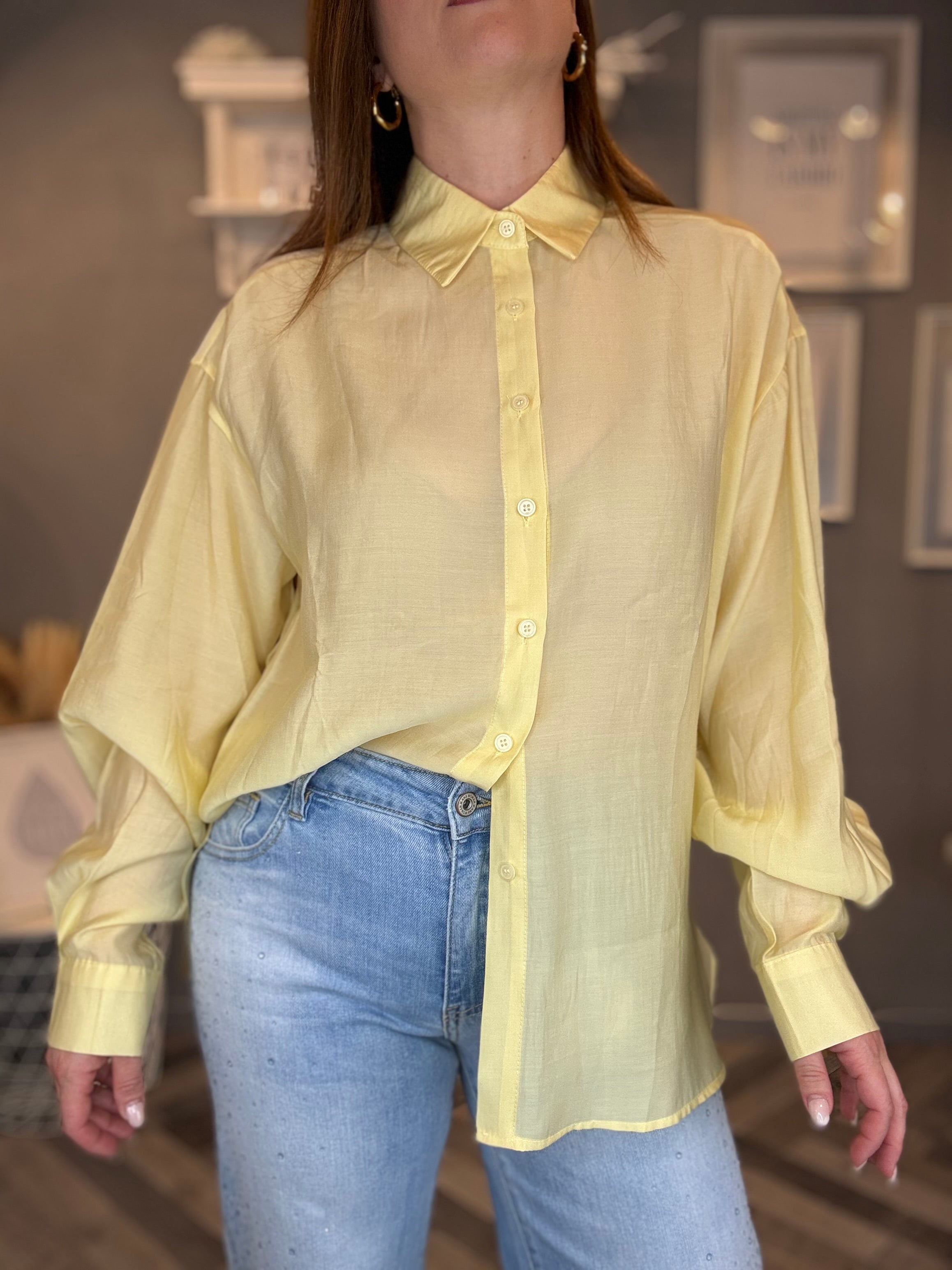 Camicia soft giallo pastello