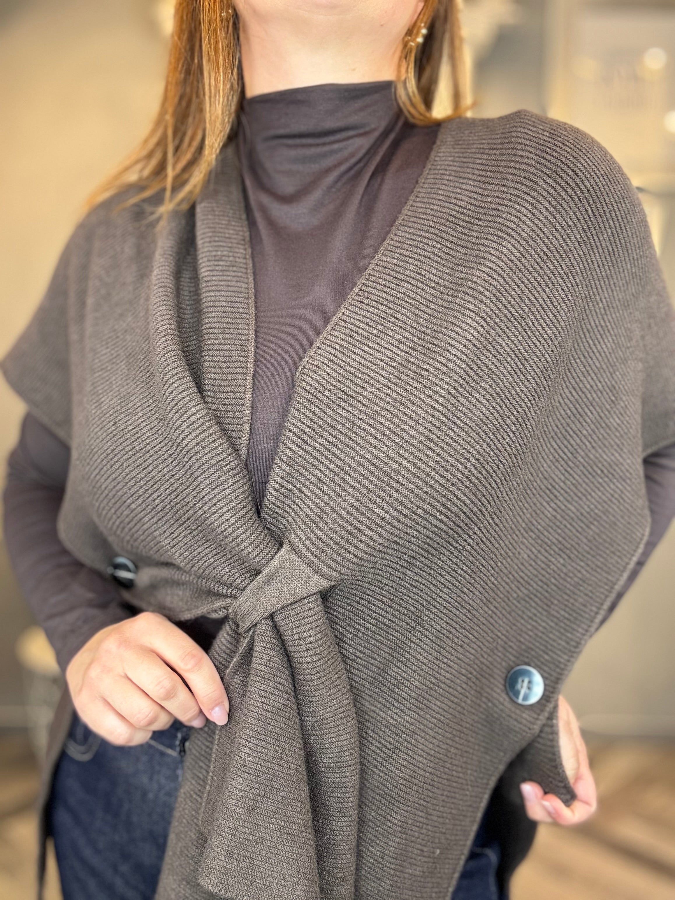 Gilet in maglia multiuso moro