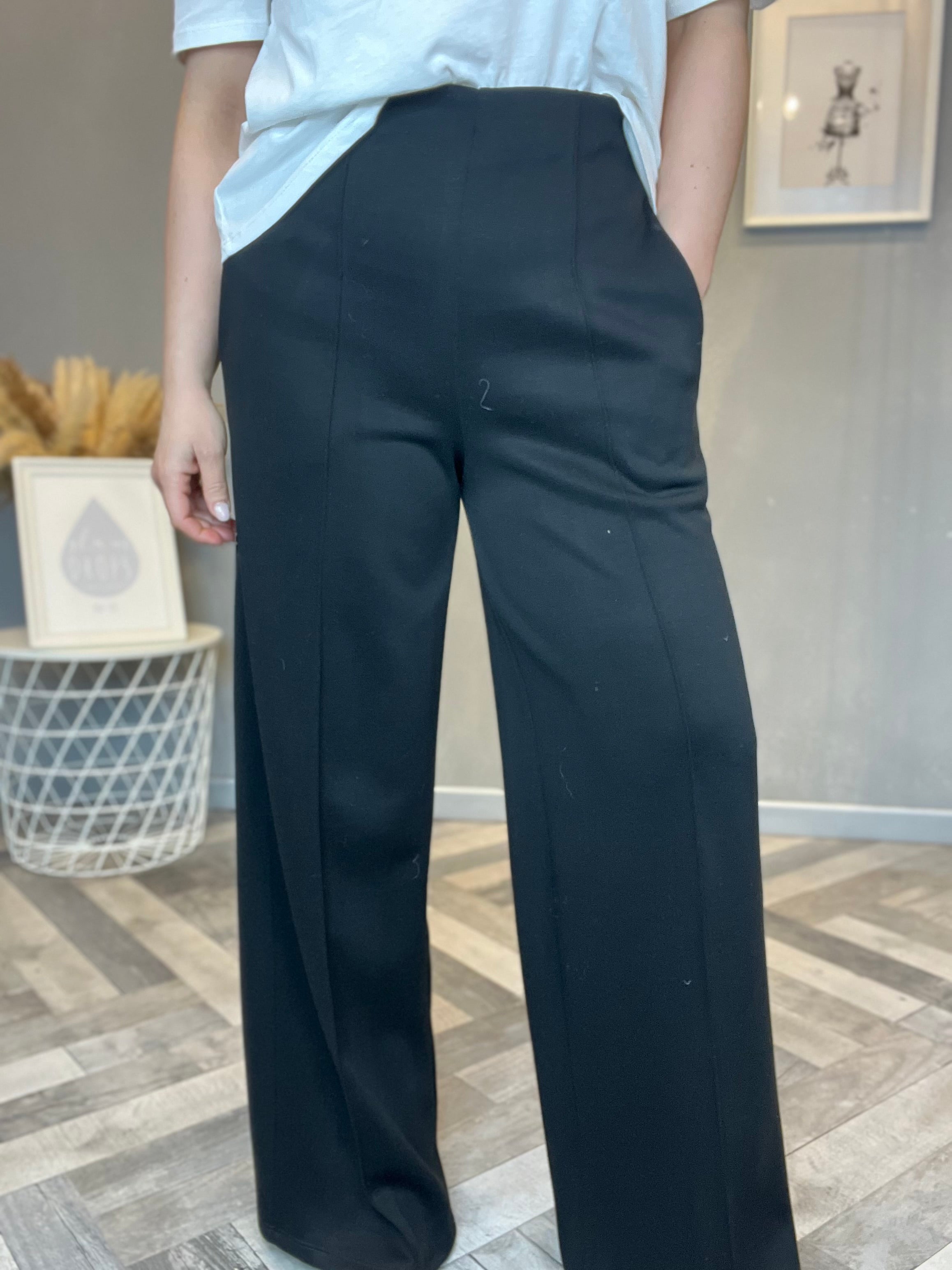 Pantalone palazzo punto Milano nero