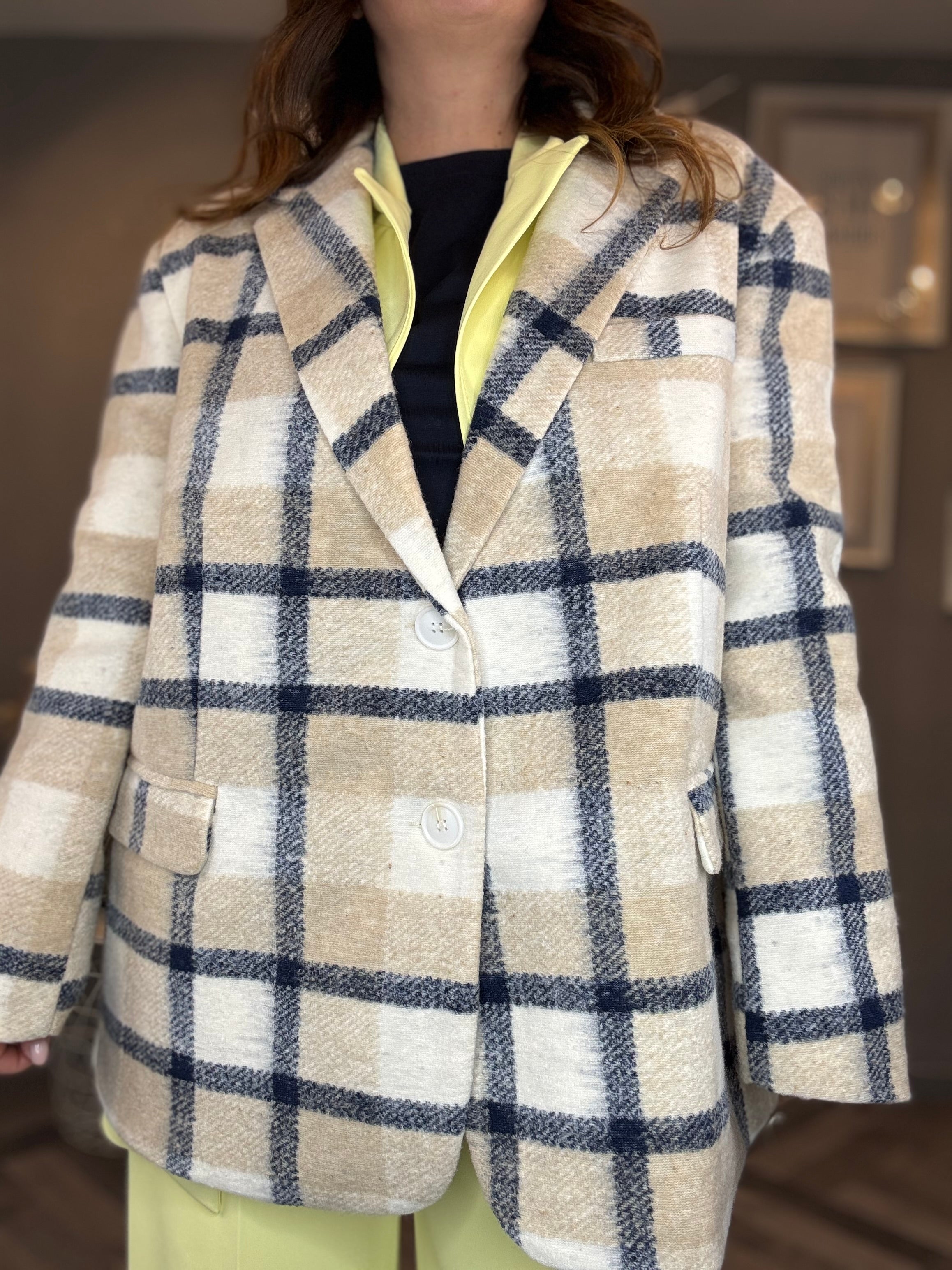 Lumina giacca cappotto a quadri