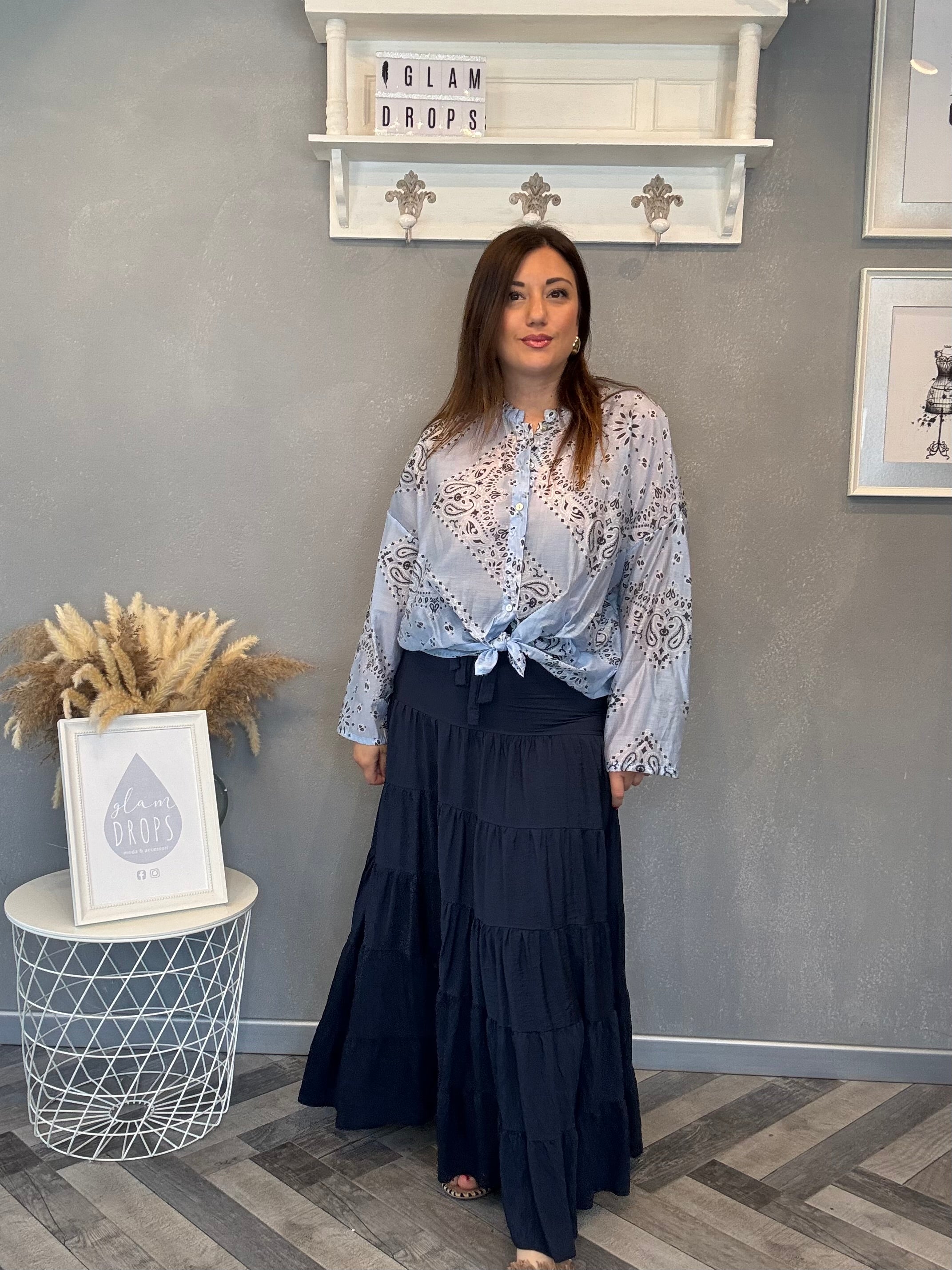Camicia bandana celeste