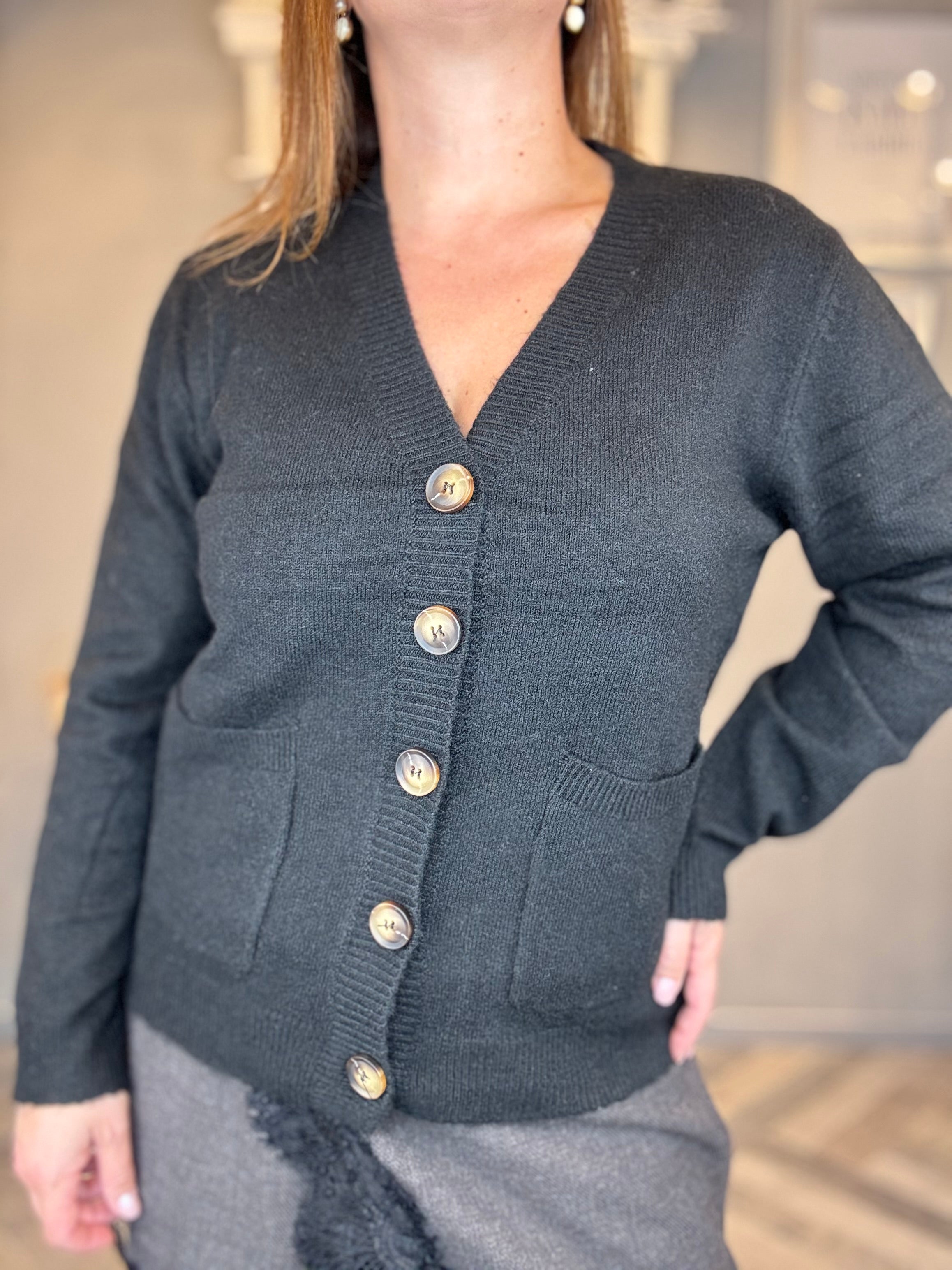 Cardigan basic nero