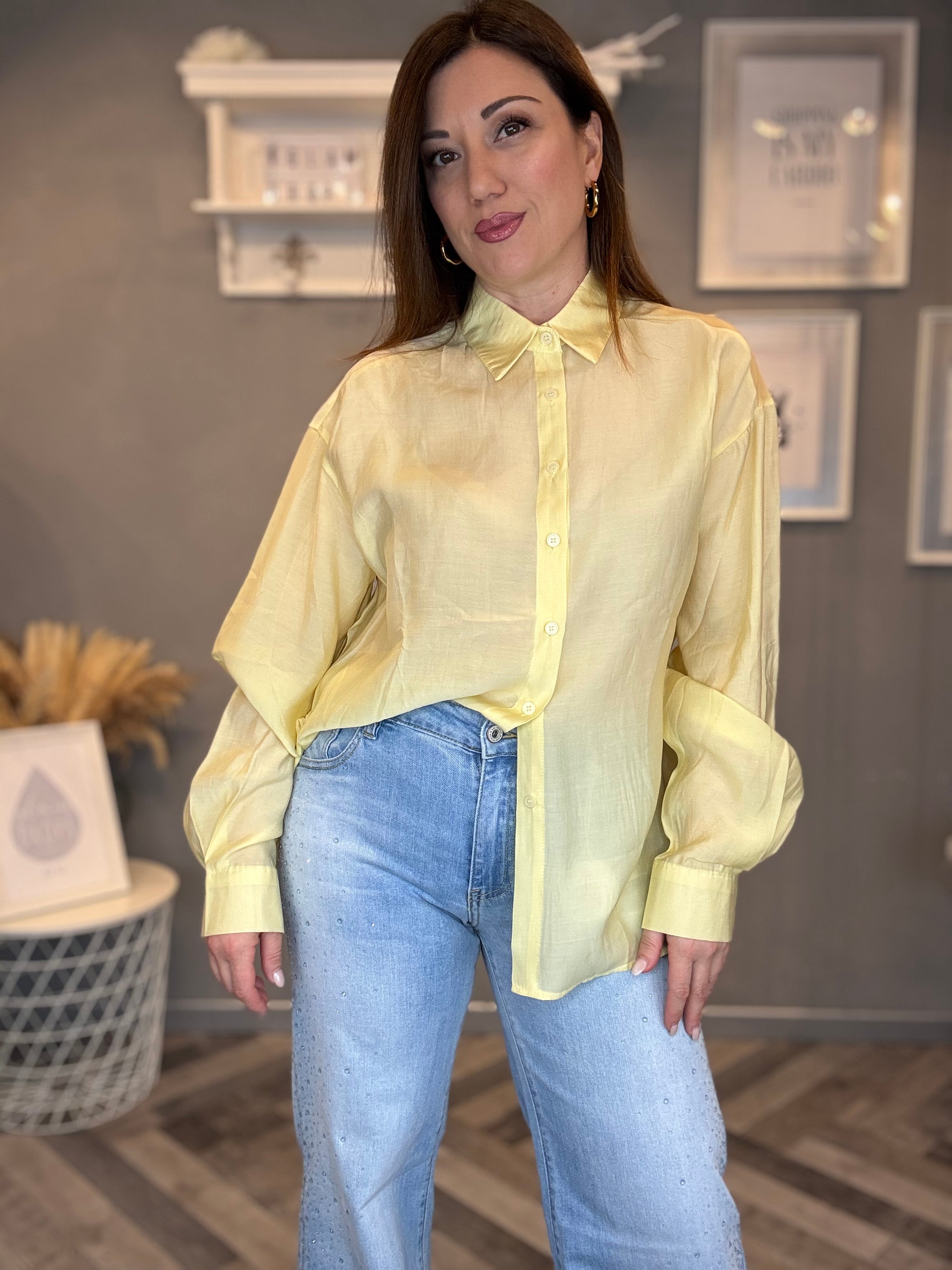 Camicia soft giallo pastello
