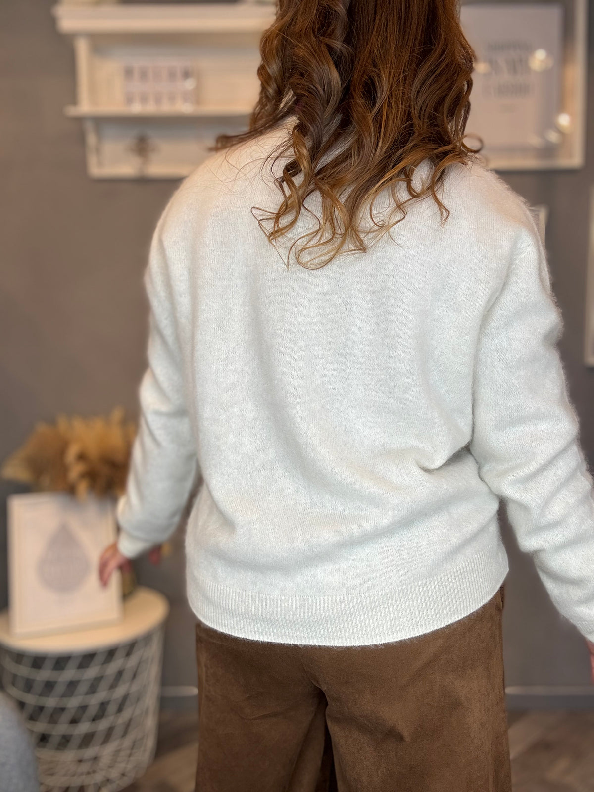 Cardigan lana e cashmere panna