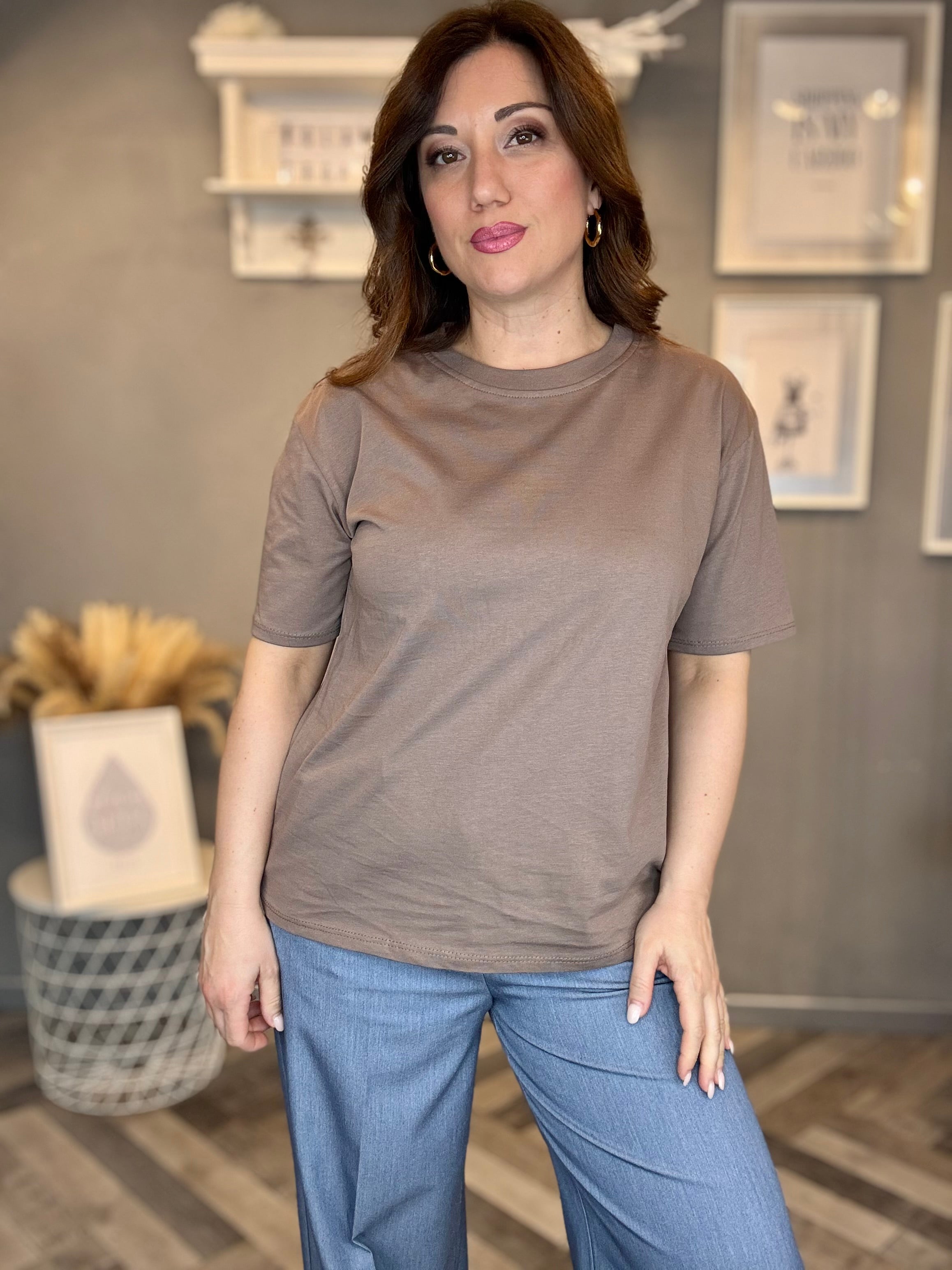 T-shirt soft basic giallo pastello