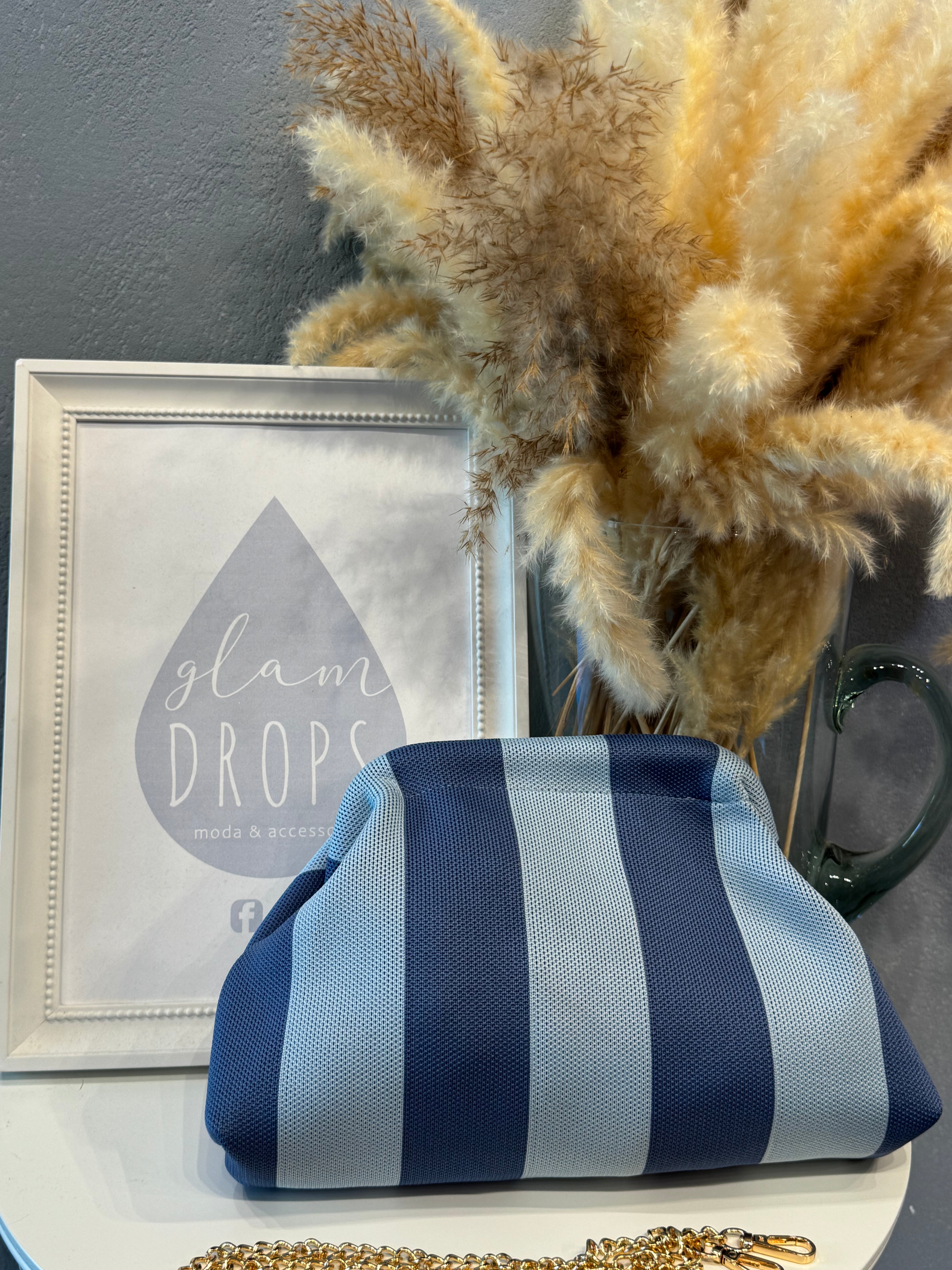 Borsa Stripe carta da zucchero e celeste