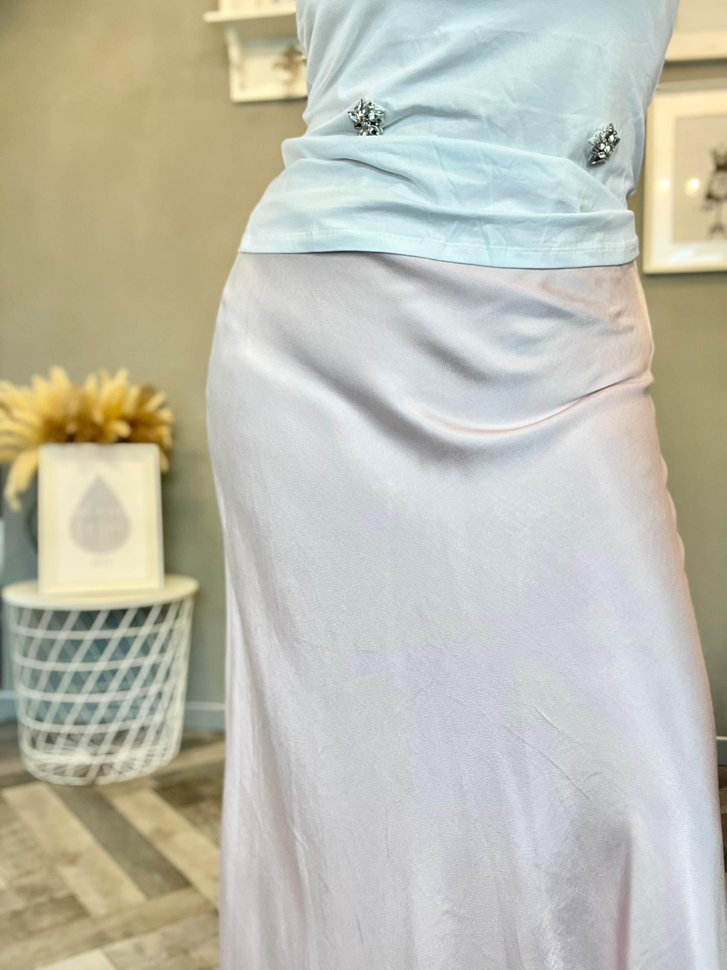 Gonna in raso di viscosa Lucy