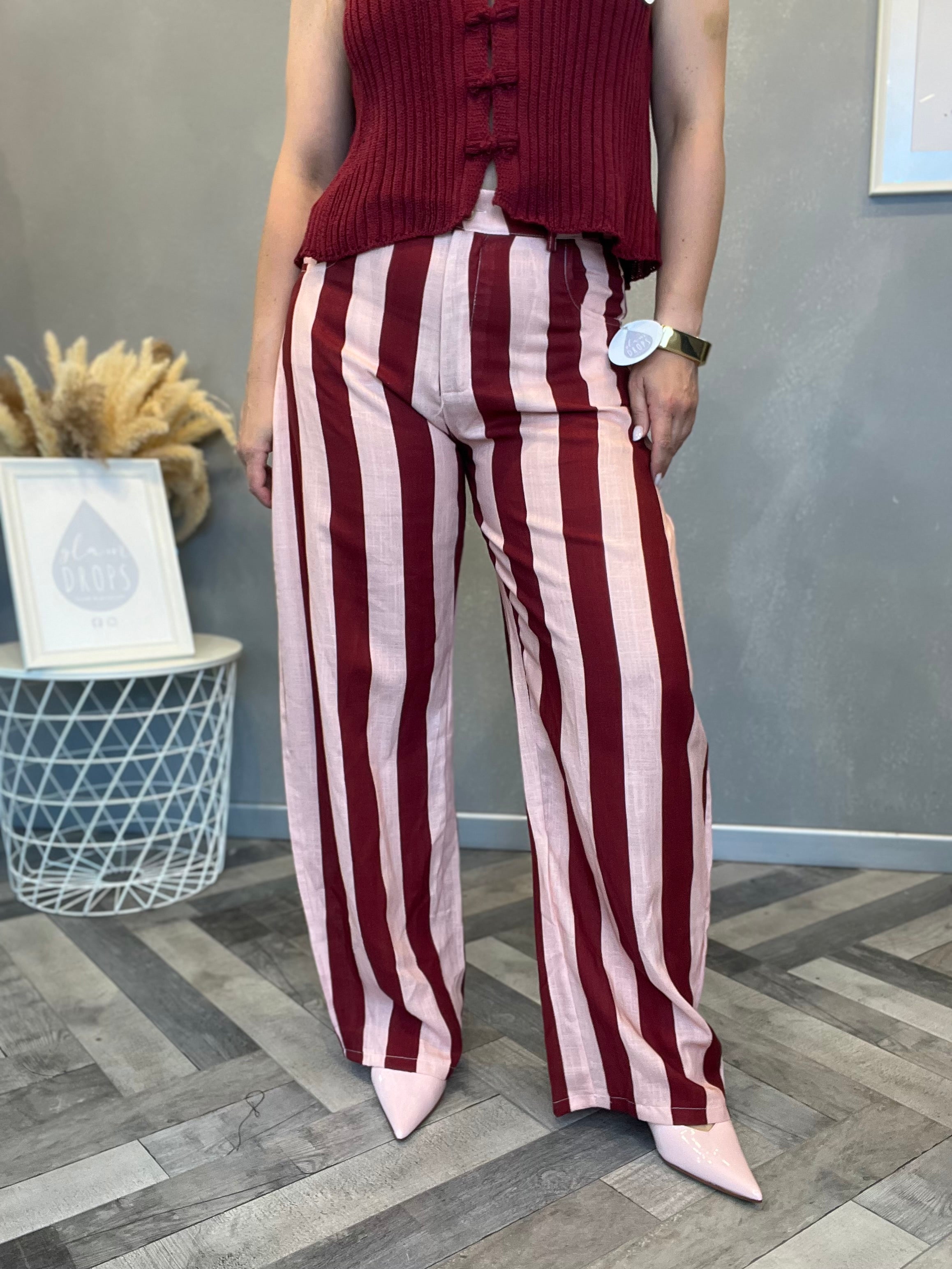 Pantalone Riviera rosa e bordeaux