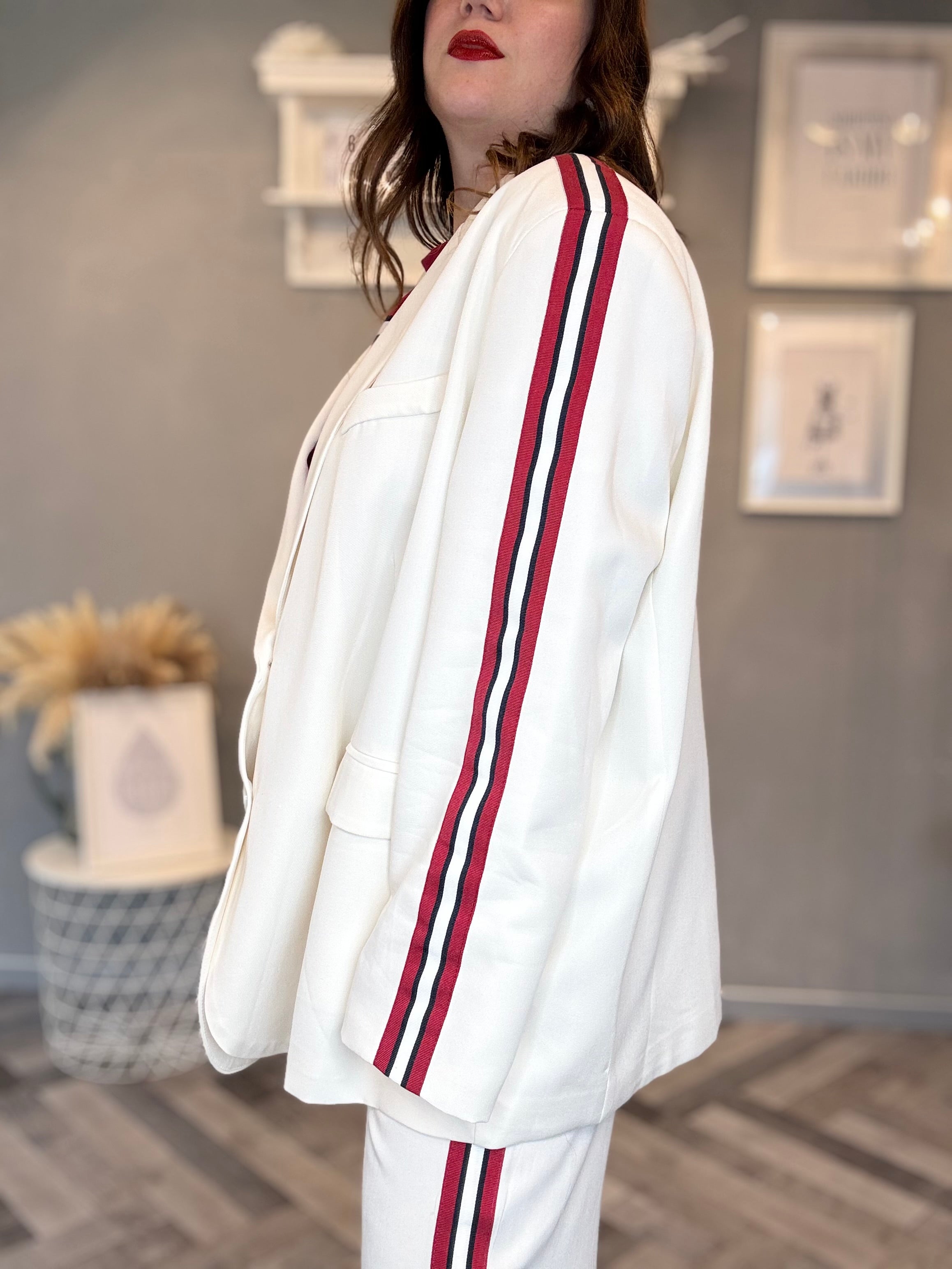 Lumina blazer over con righe laterali