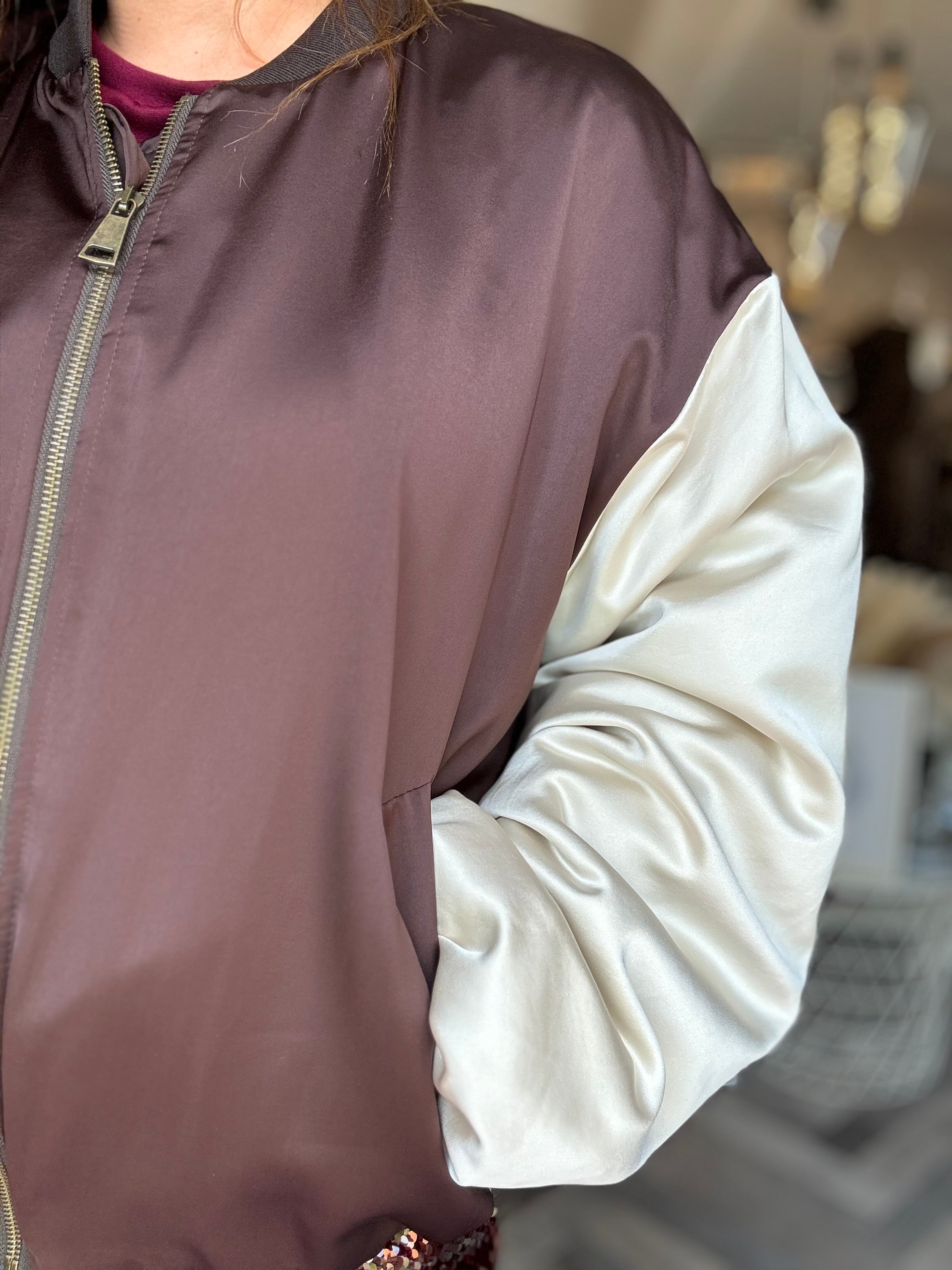 Bomber raso bicolore