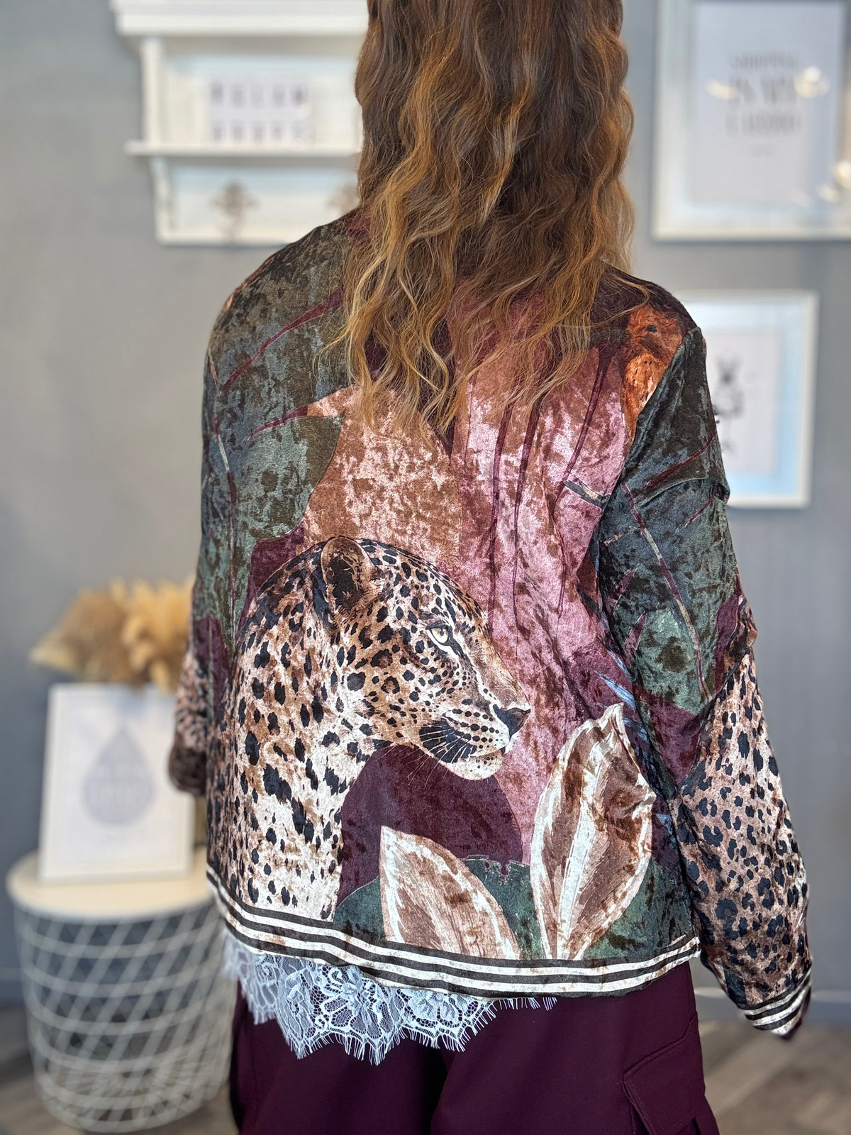 Kimono Leopard velvet