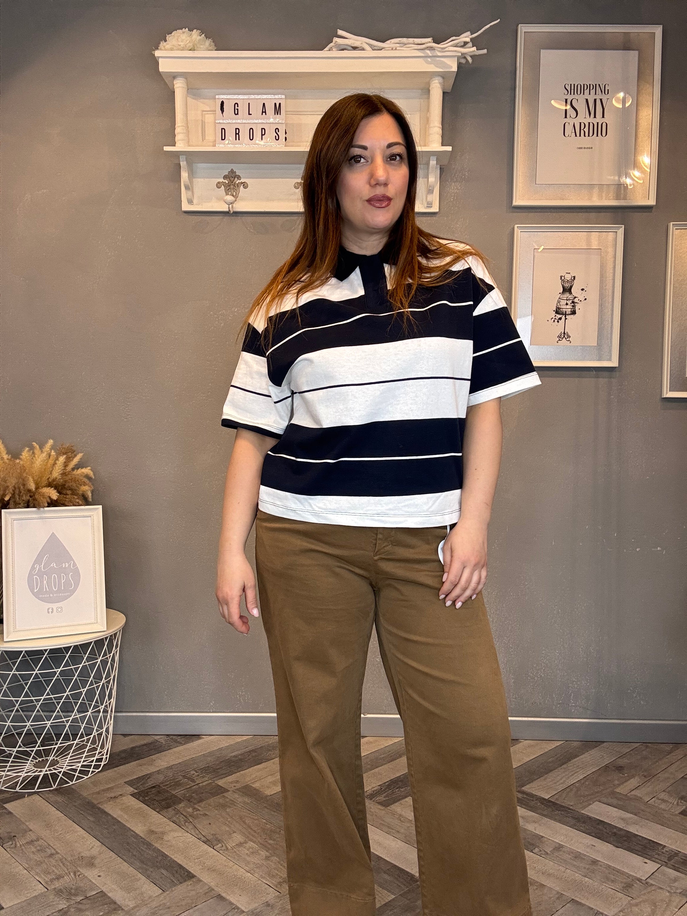 Lumina t-shirt polo a righe