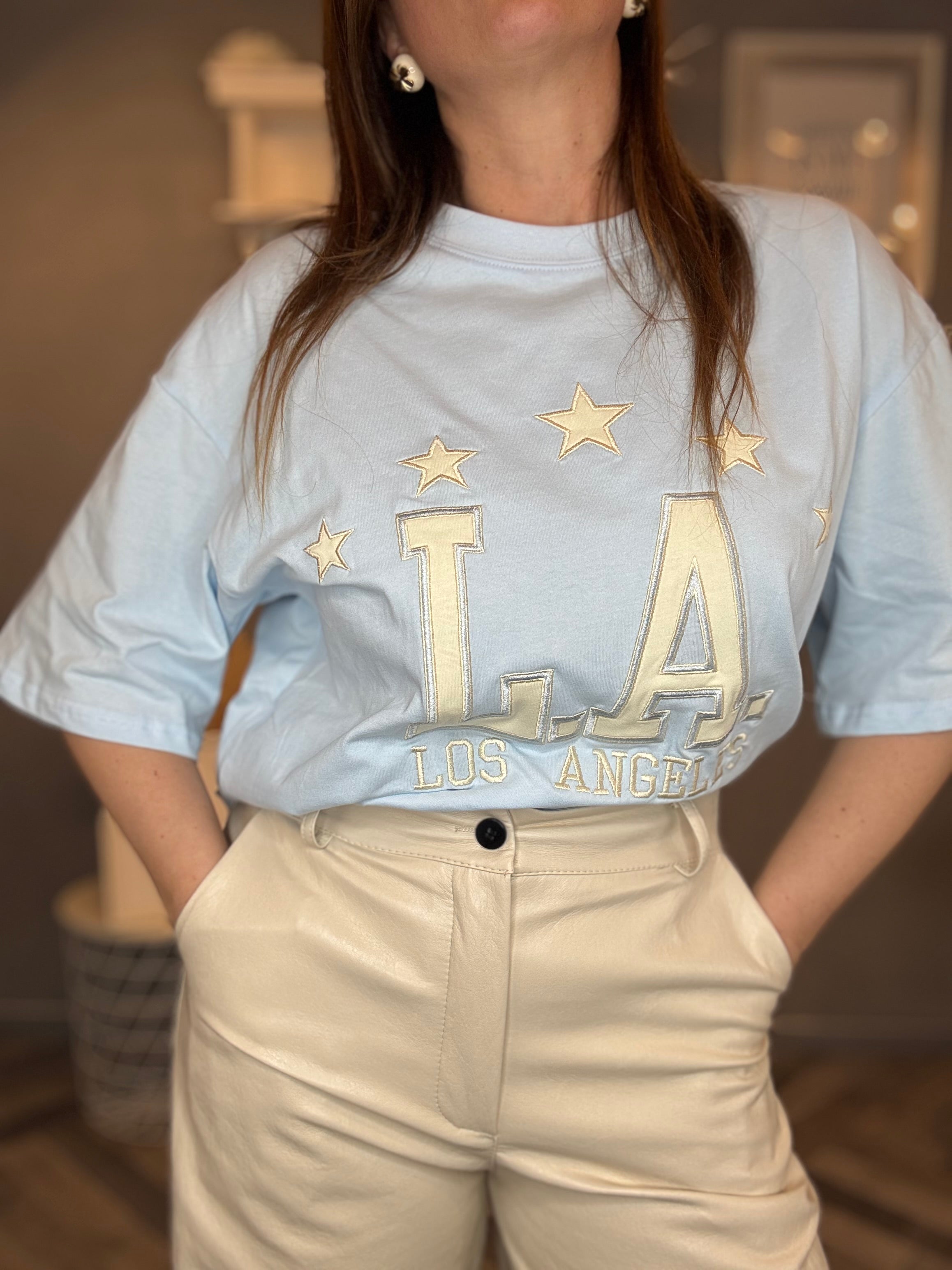 Pantalone ecopelle burro