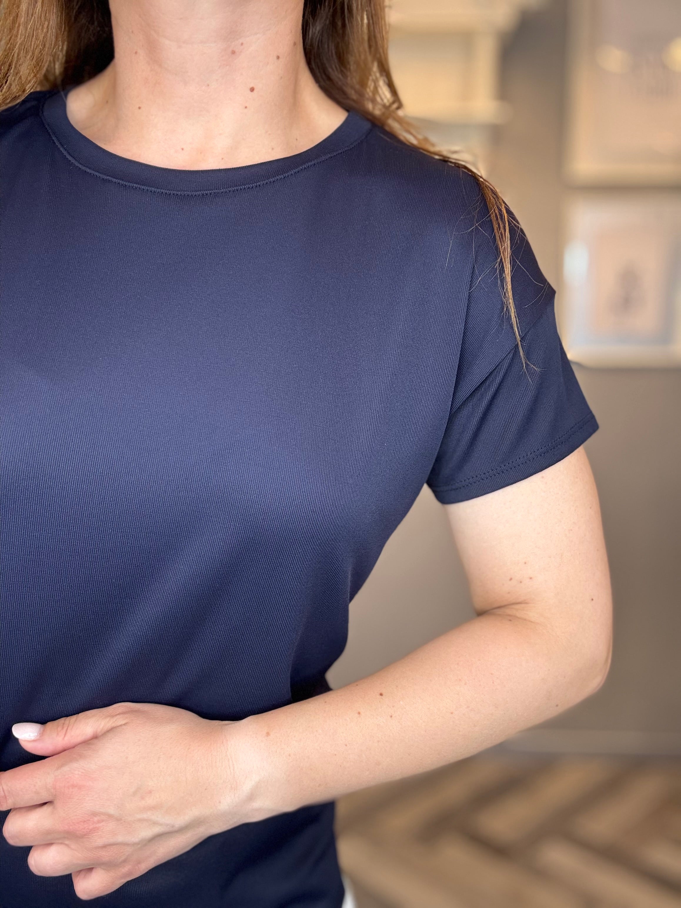 T-shirt basic modal blu