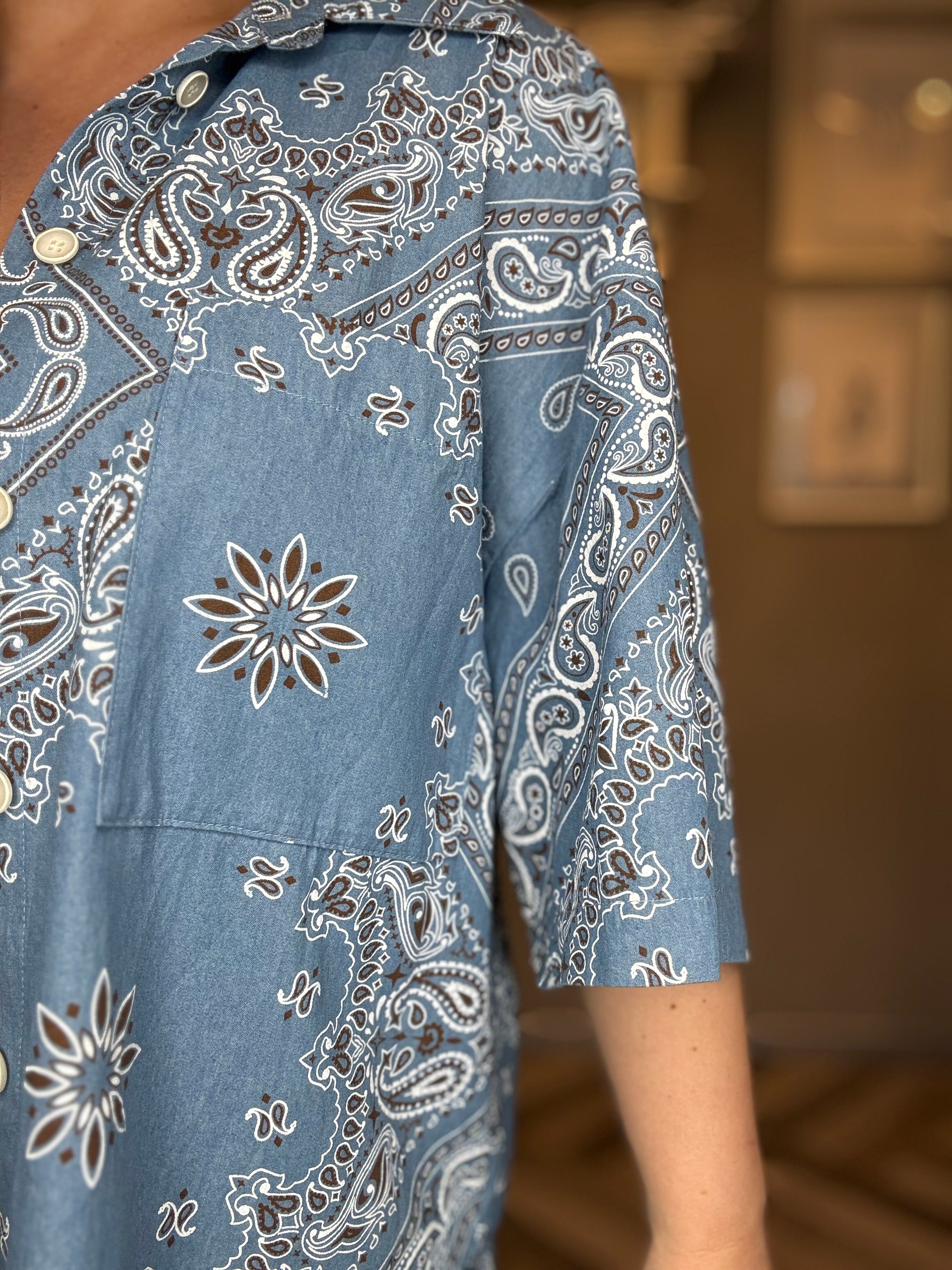 Lumina camicia jeans paisley bandana