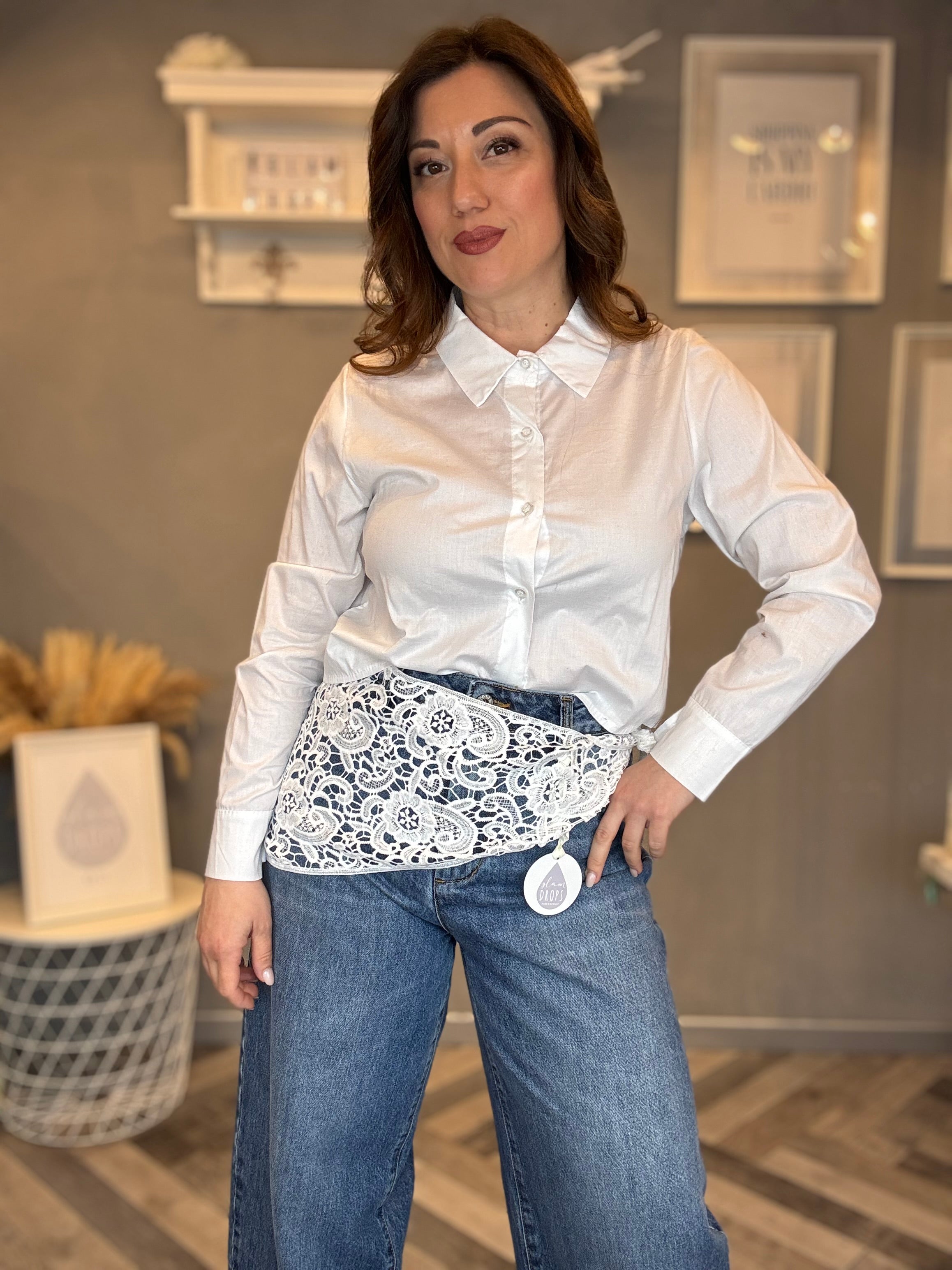 Foulard triangolare in pizzo fiori grandi