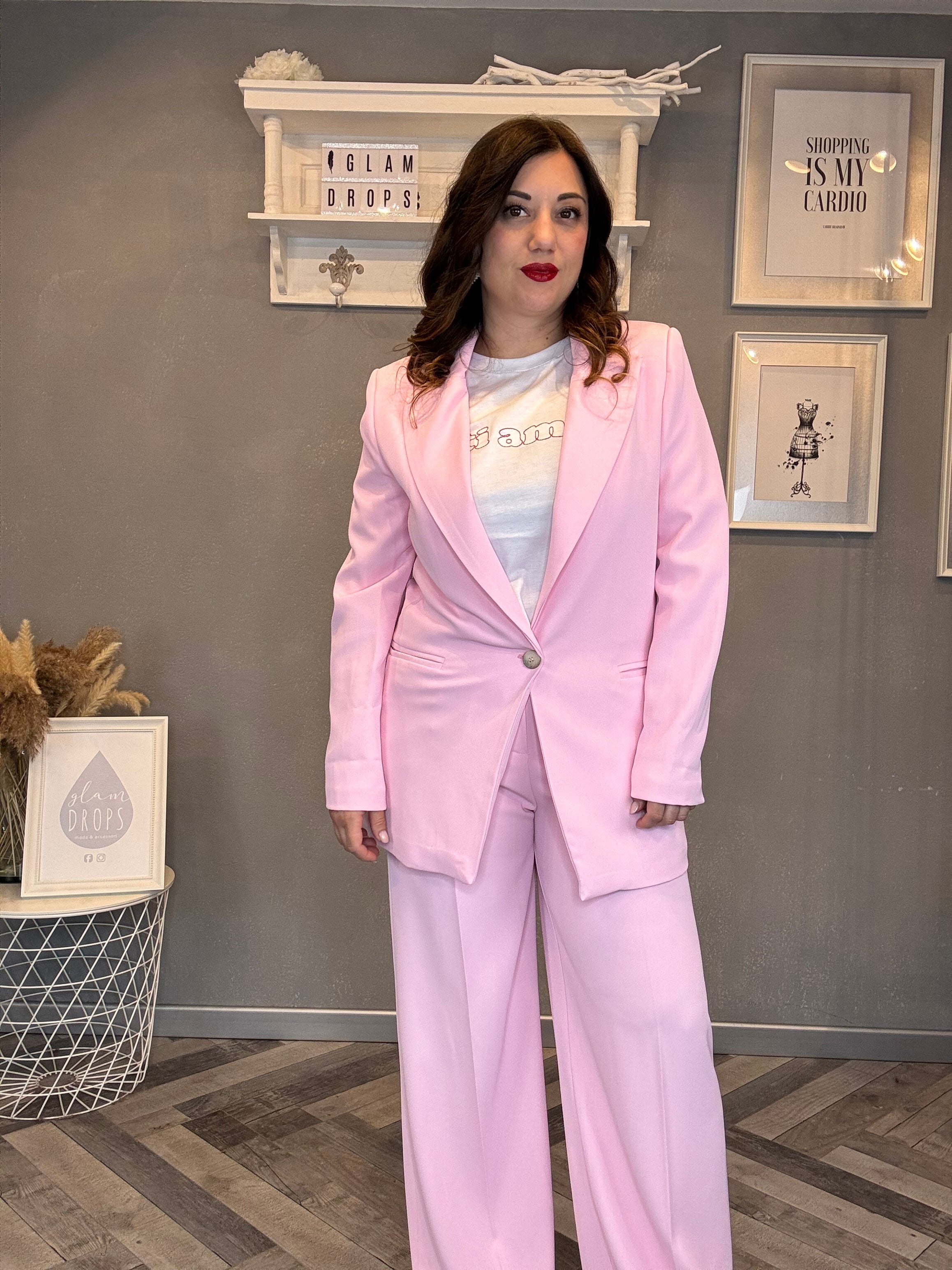 Blazer monopetto rosa