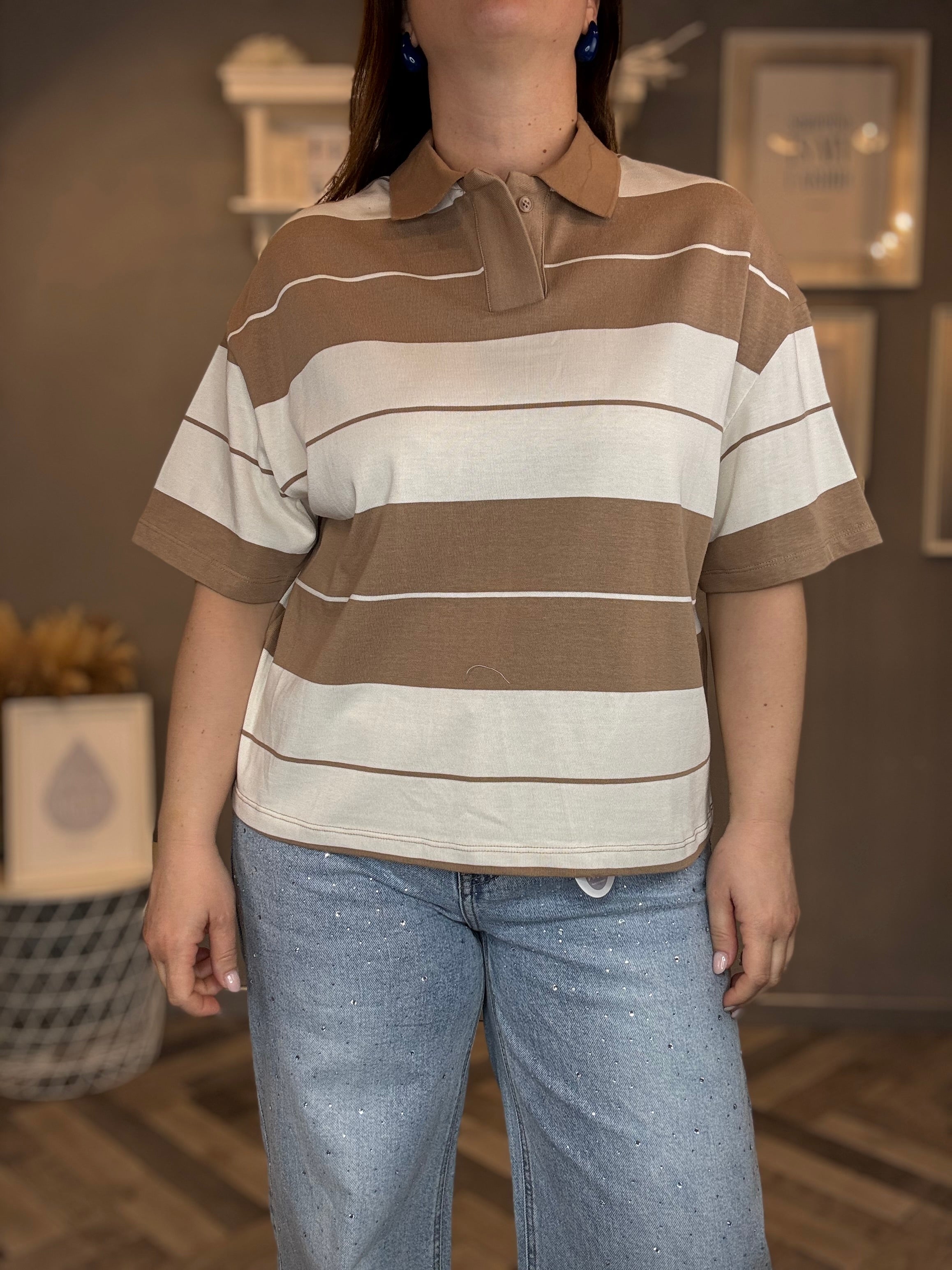 Lumina t-shirt polo a righe