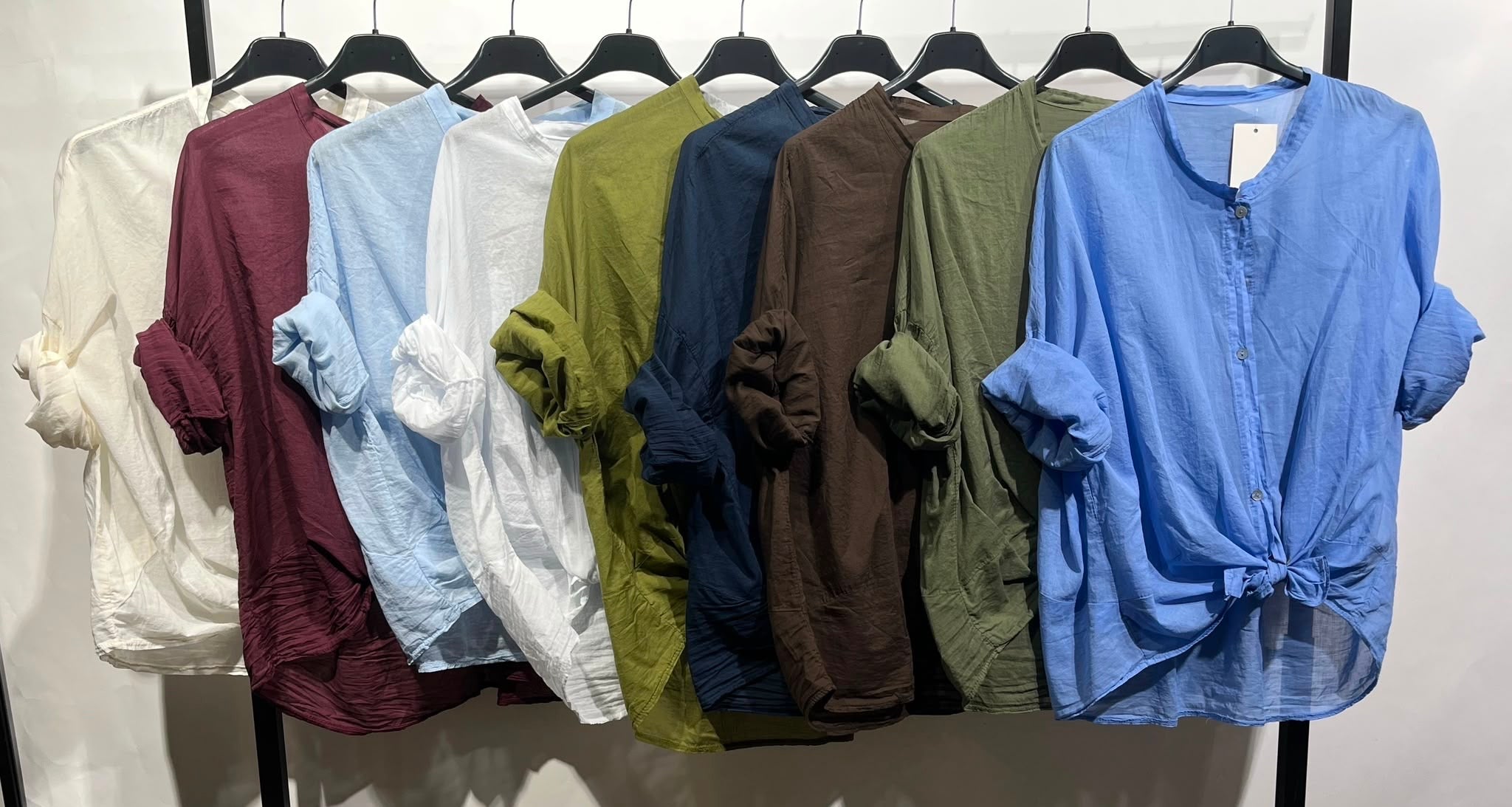 Camicia in mussola manica lunga verde oliva