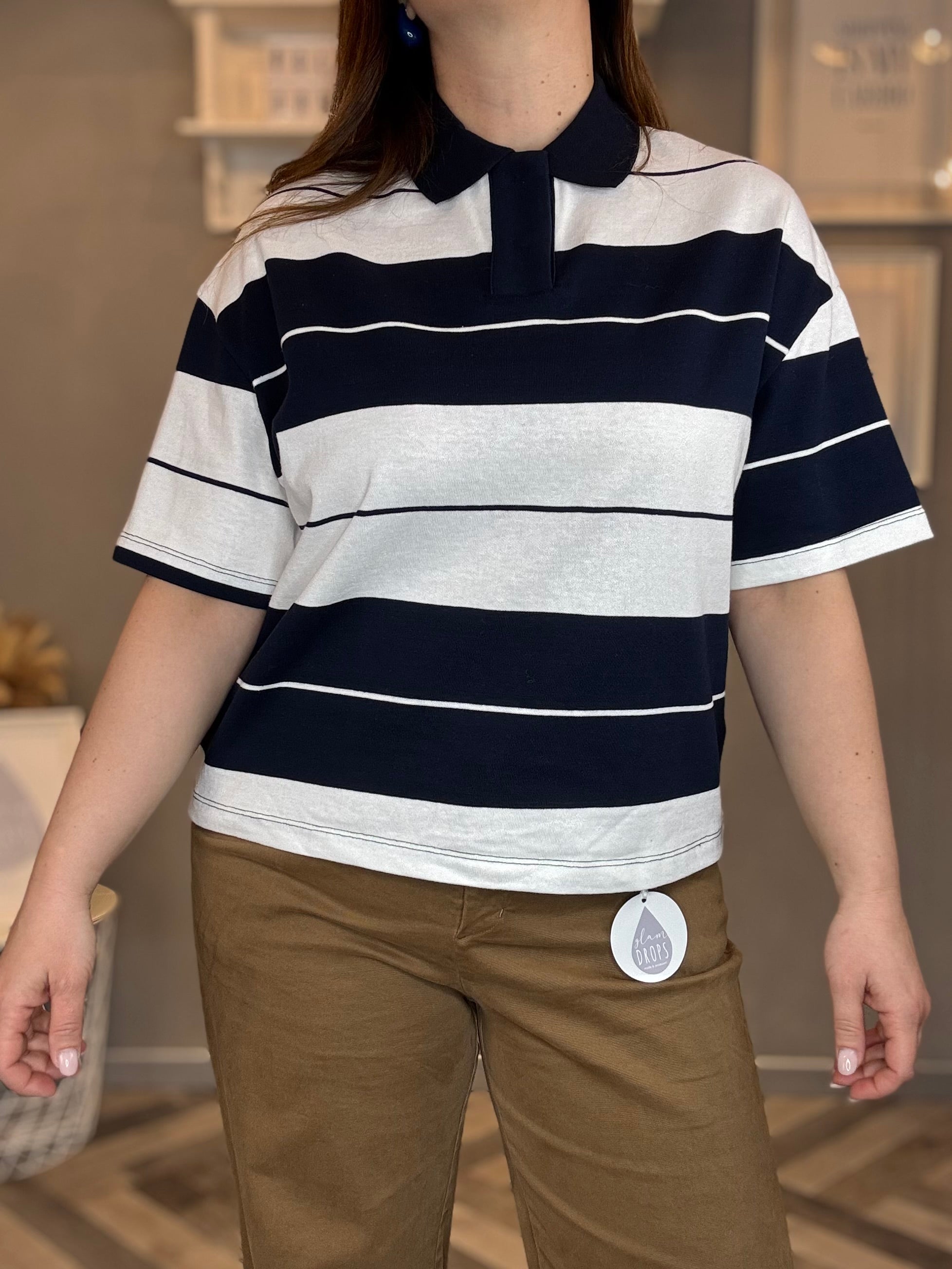 Lumina t-shirt polo a righe