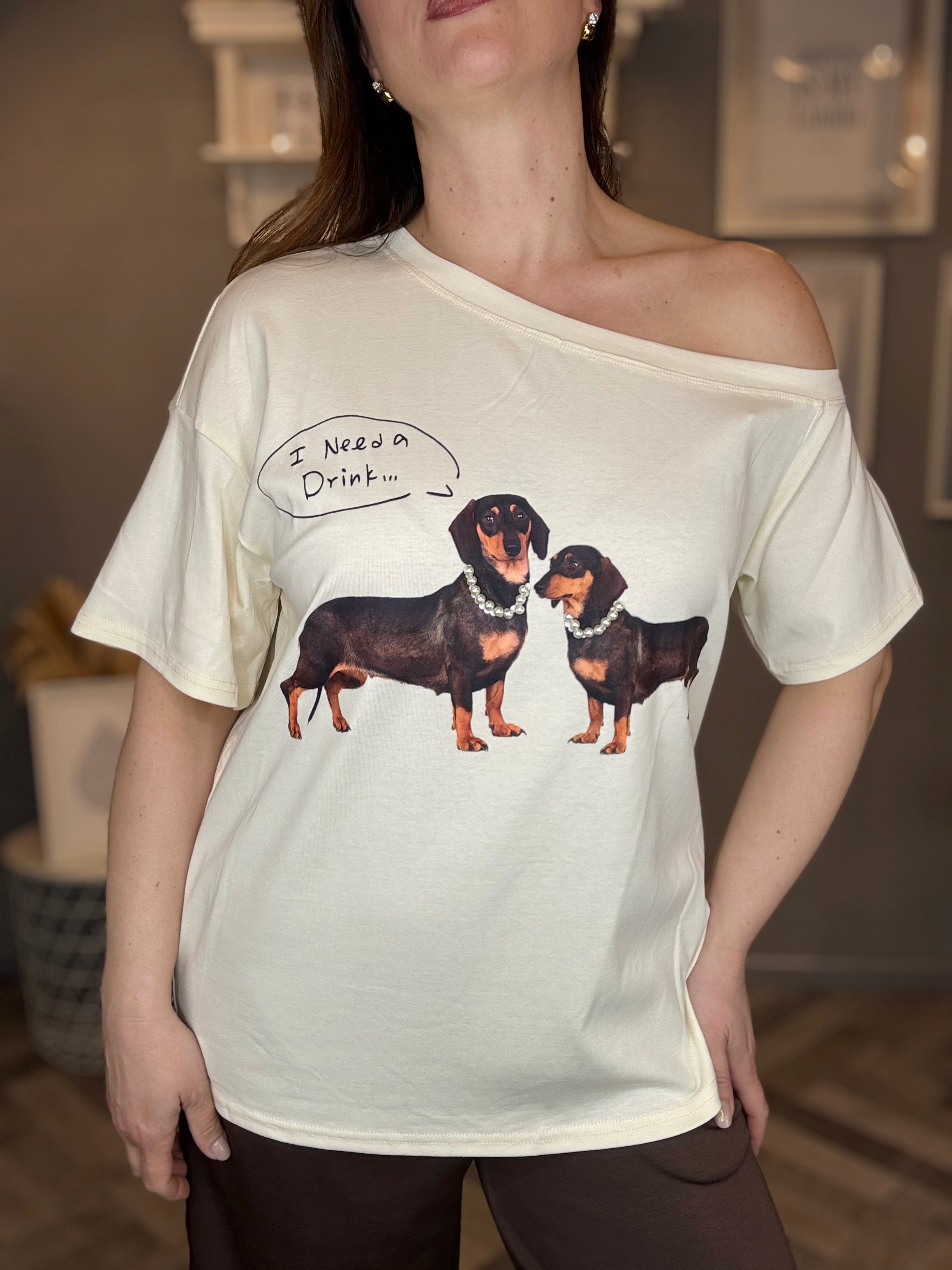 T-shirt bassotti burro