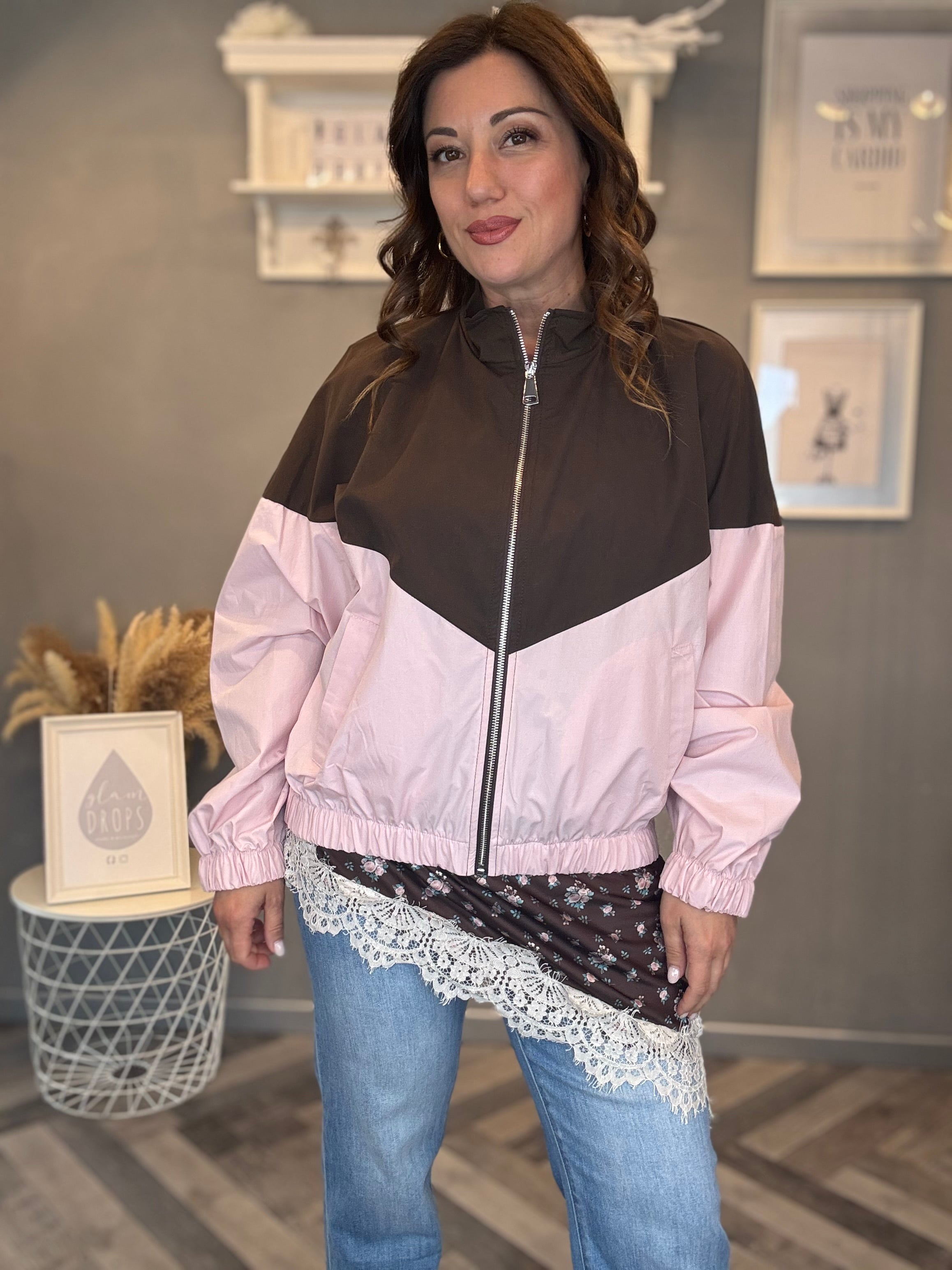 Giubbino Bicolore moro e rosa