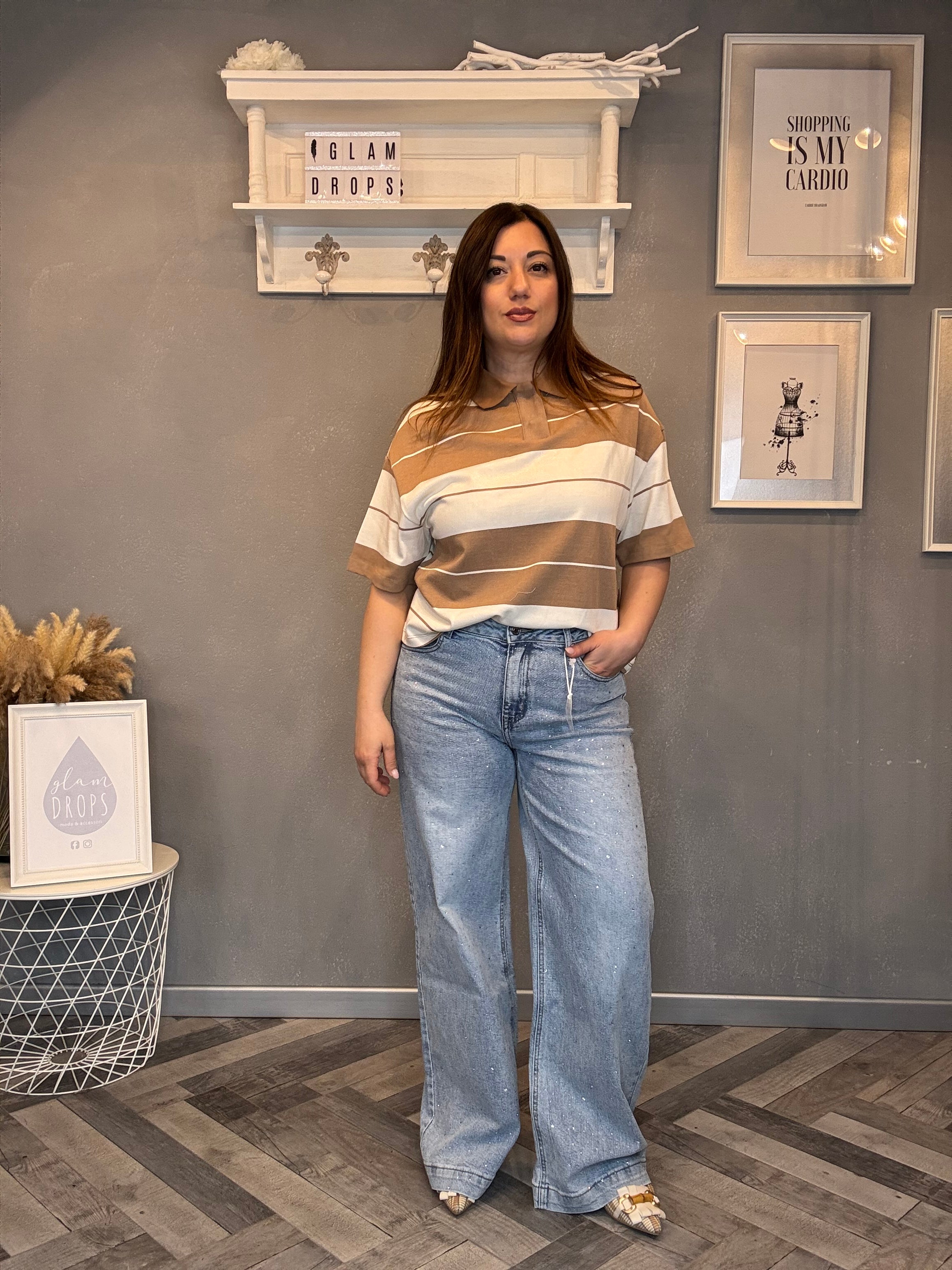 Lumina t-shirt polo a righe