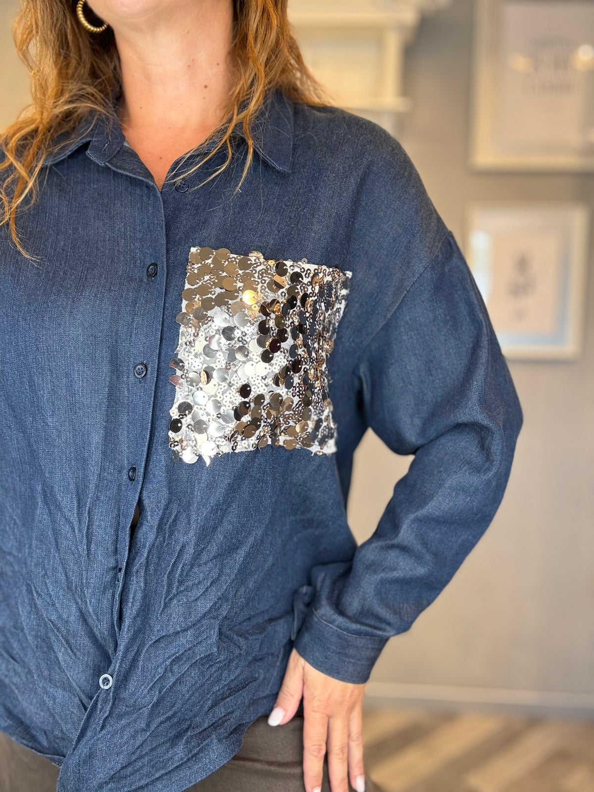 Camicia Sparkle Poket denim