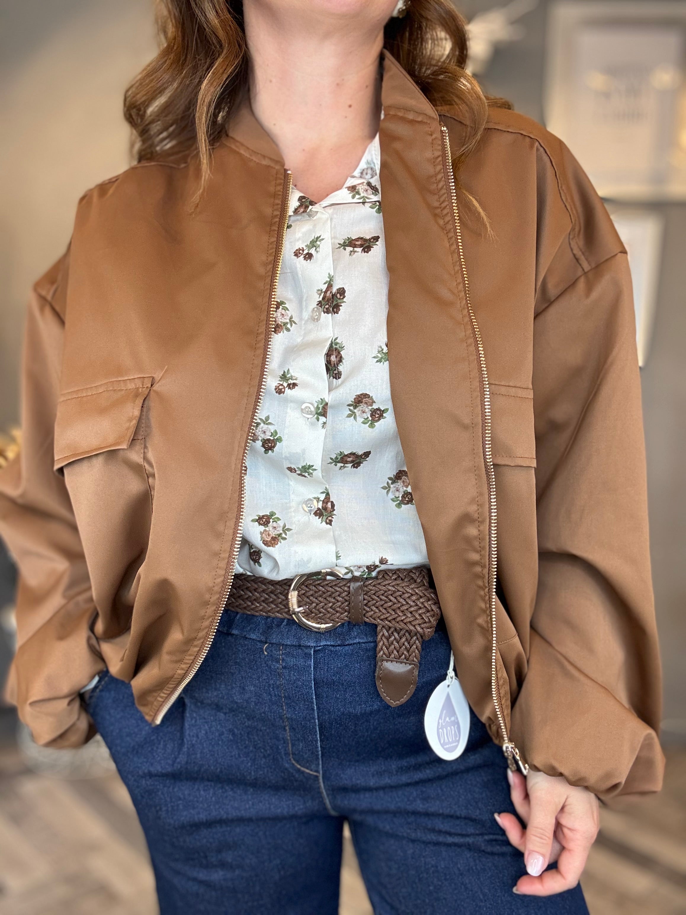 Bomber satin biscotto