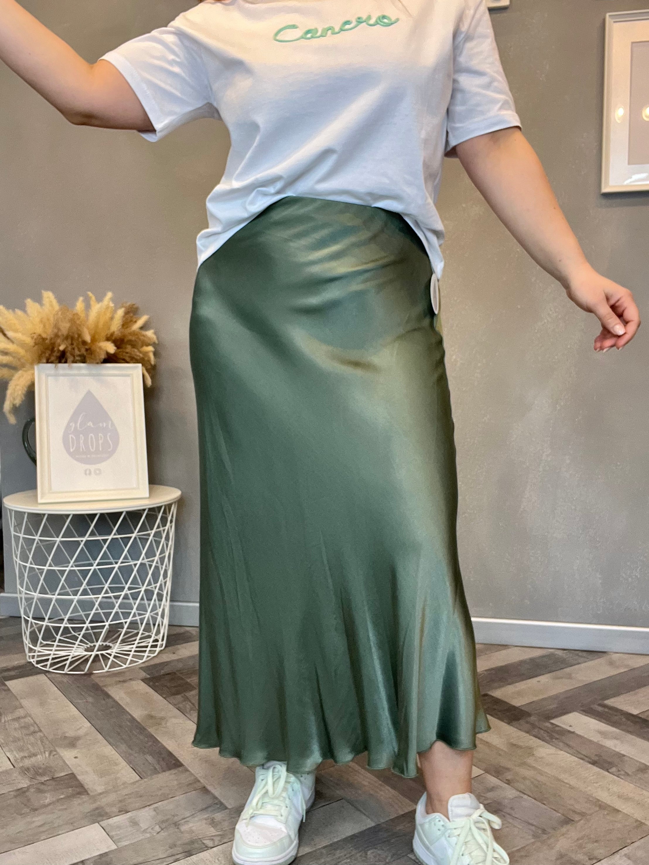 Gonna in raso di viscosa Lucy