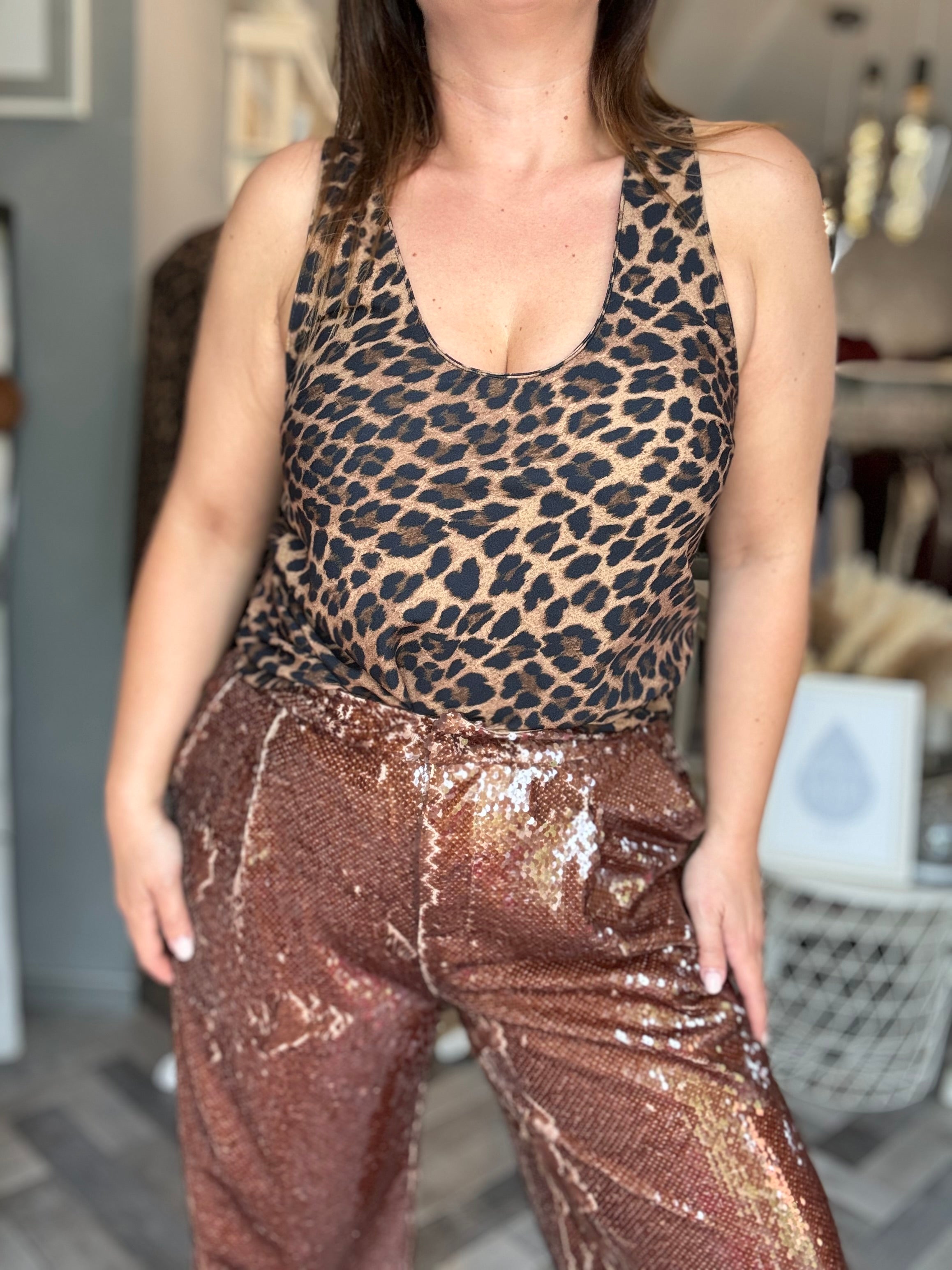 Lumina top leopardato