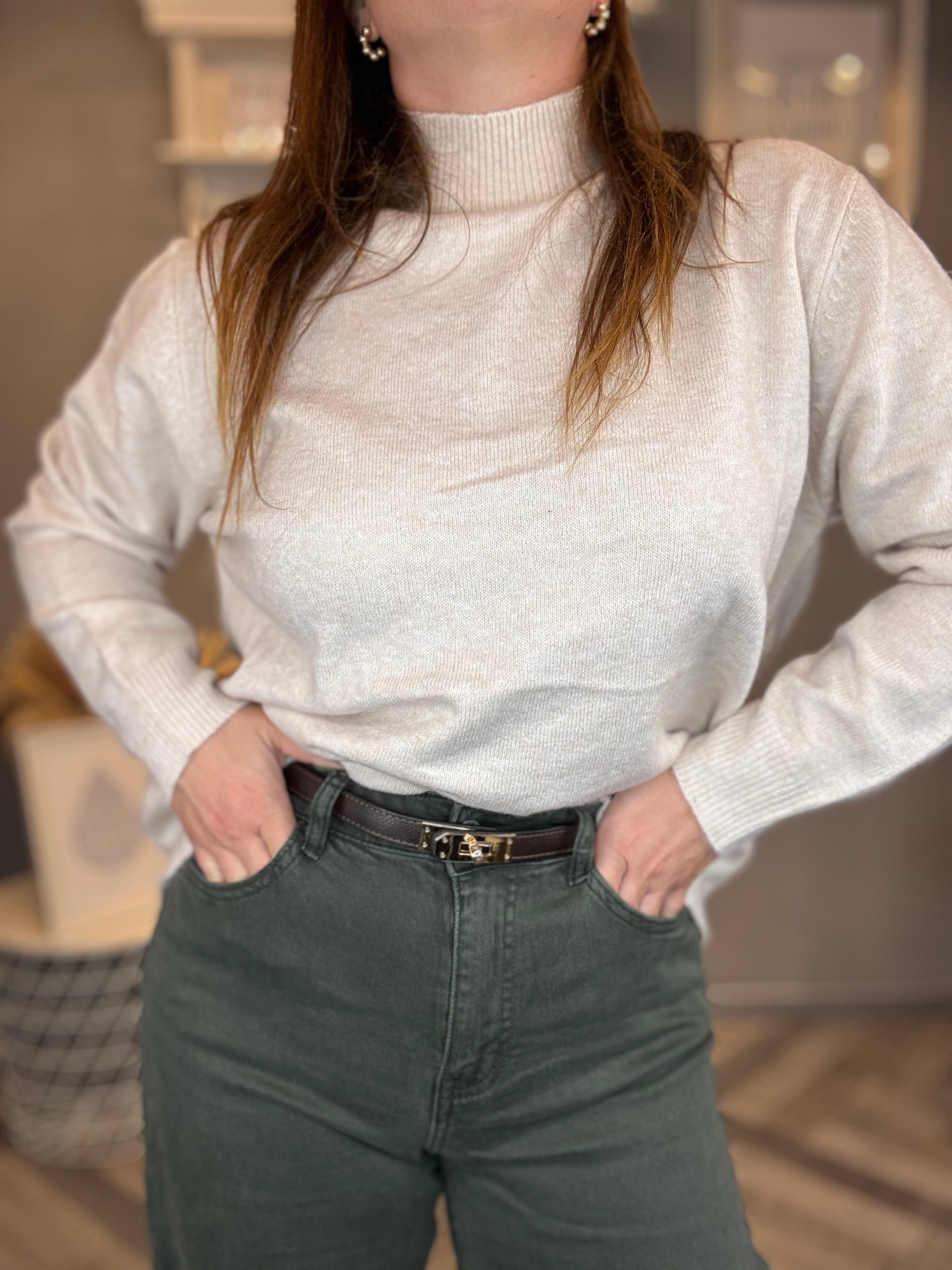 Jeans wide leg verde