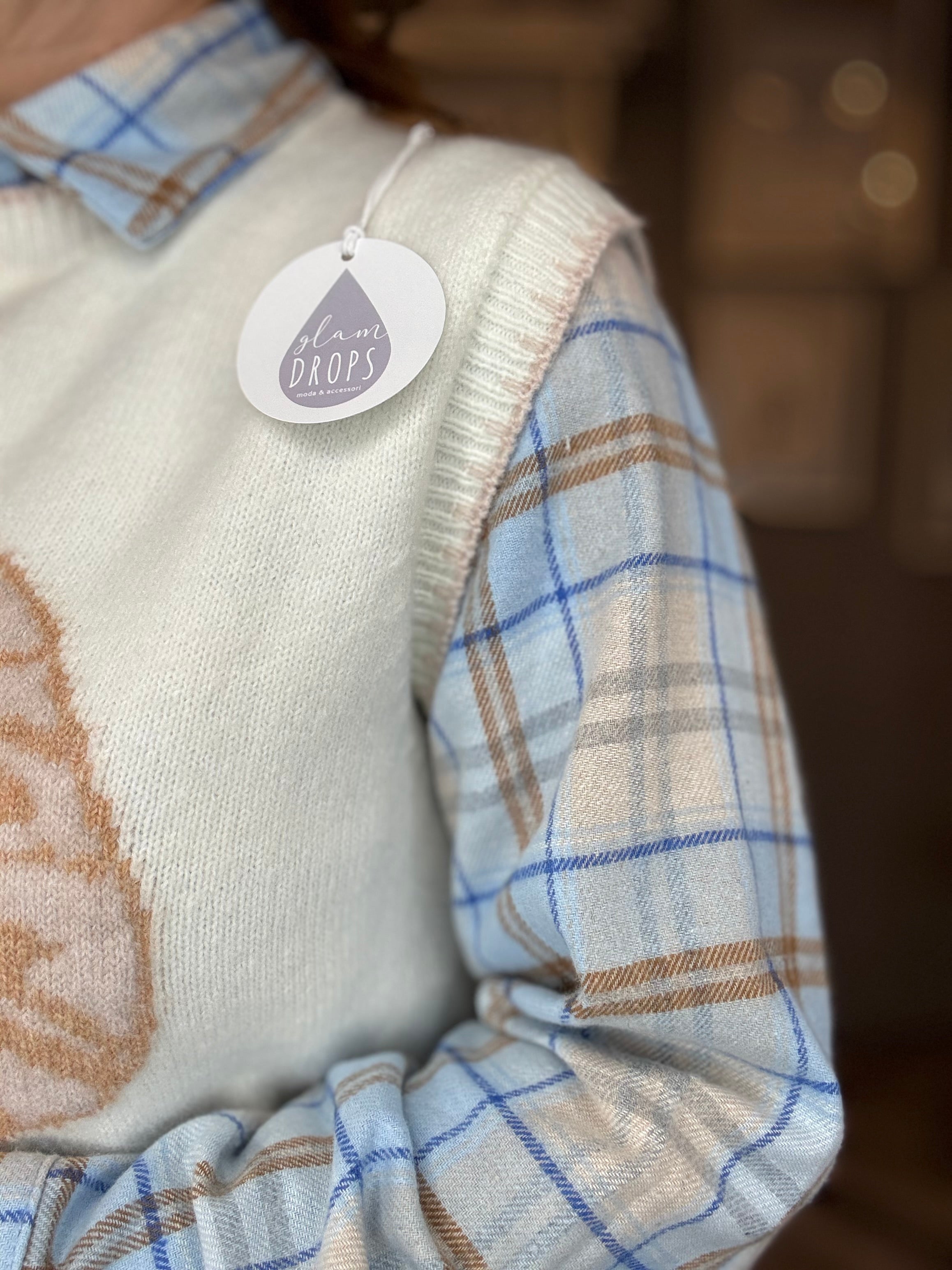 Gilet in maglia croissant