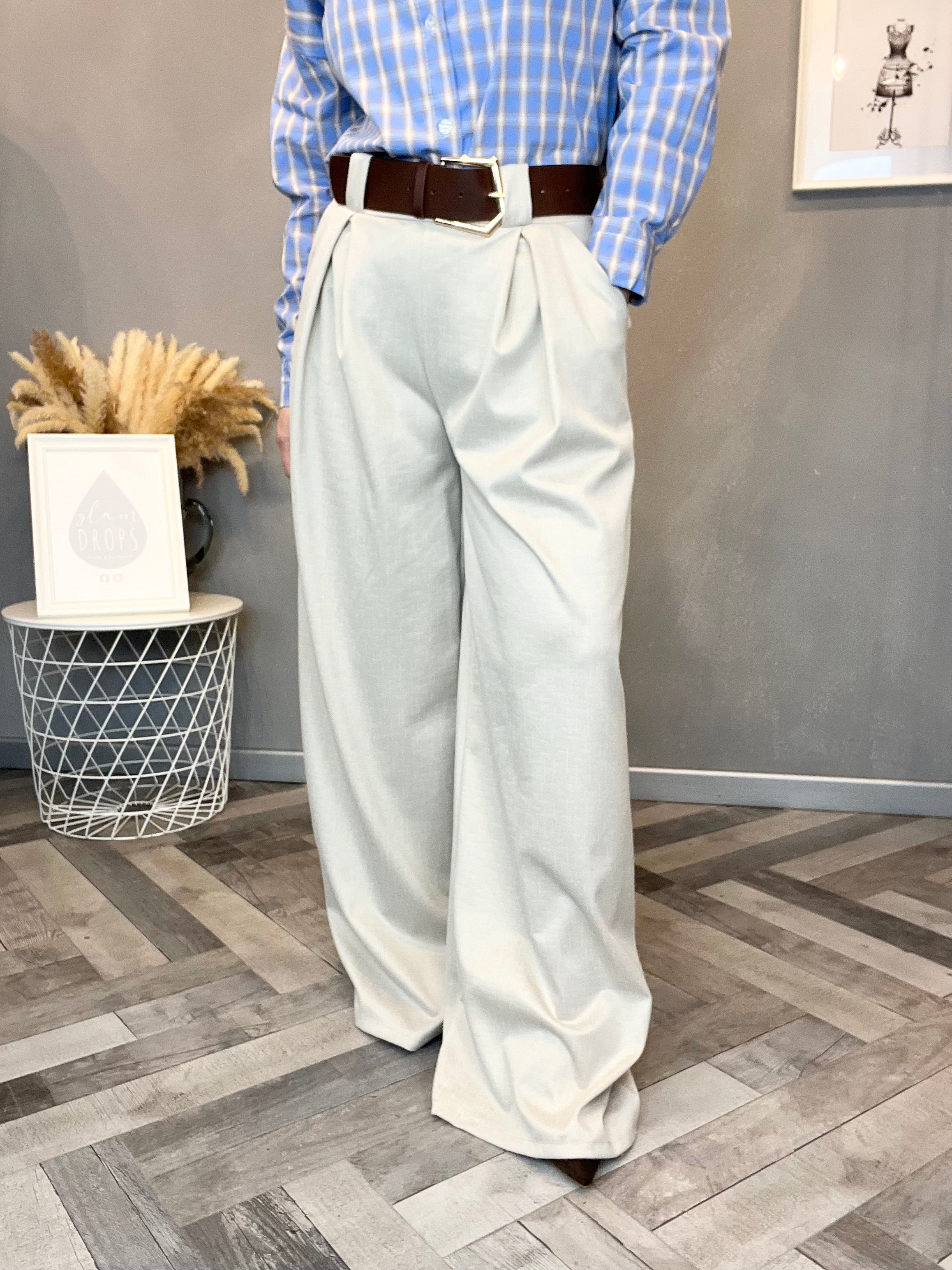 Pantalone jacquard comfort sabbia