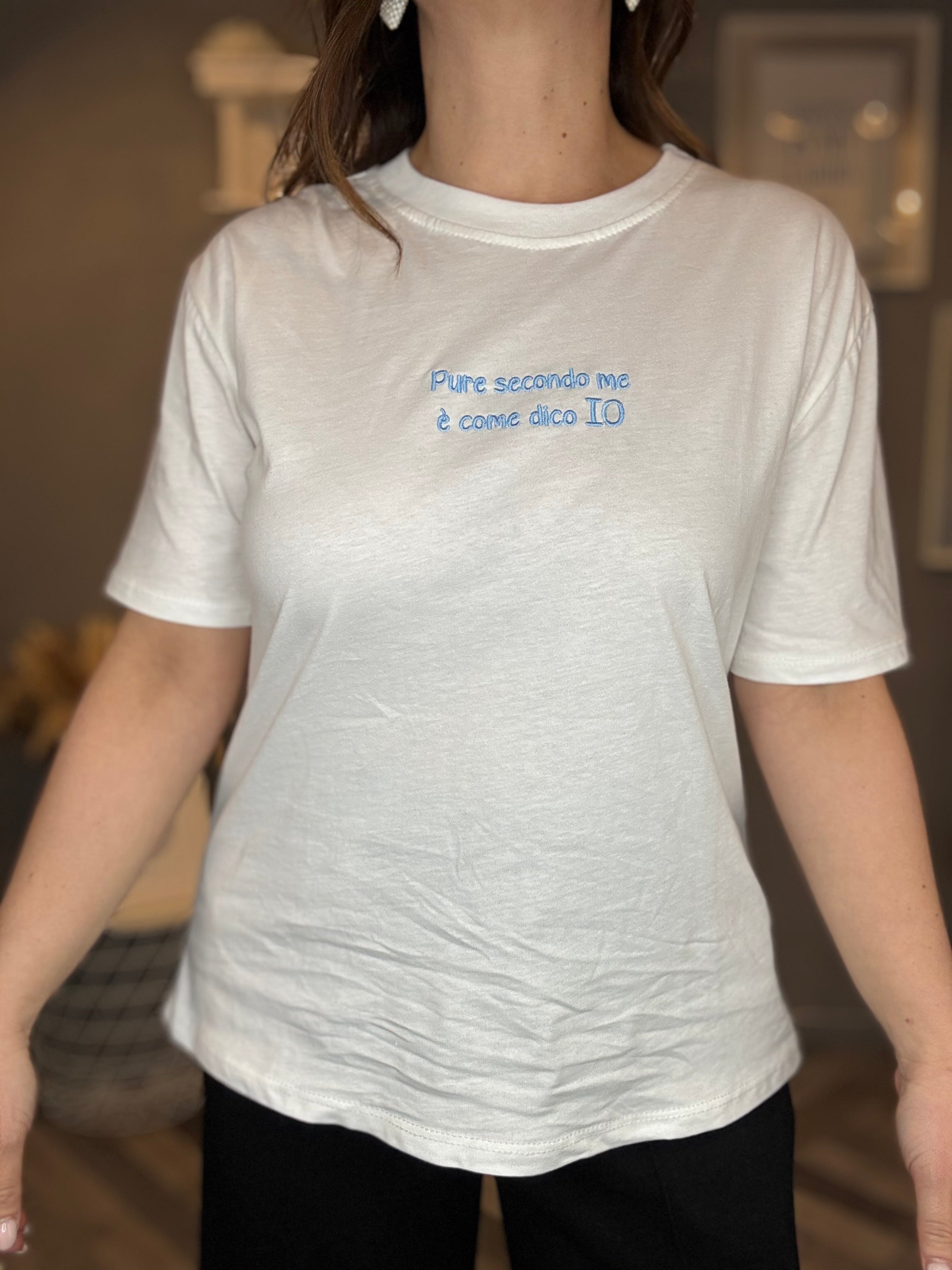 T-shirt Pure secondo me celeste