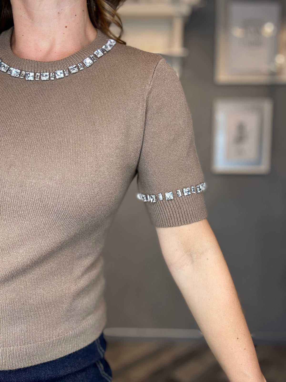 Maglia Crystal shine biscotto