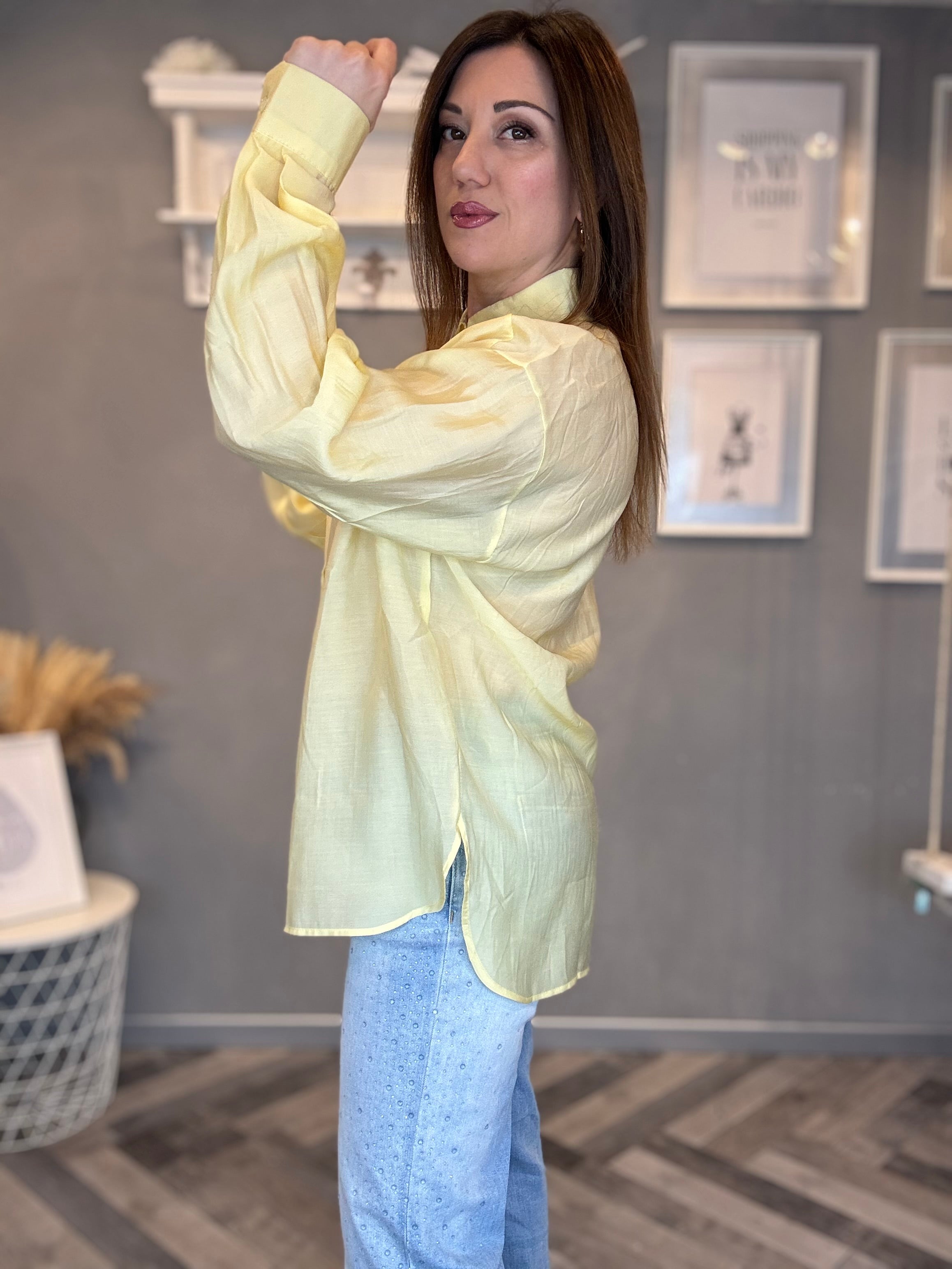 Camicia soft giallo pastello