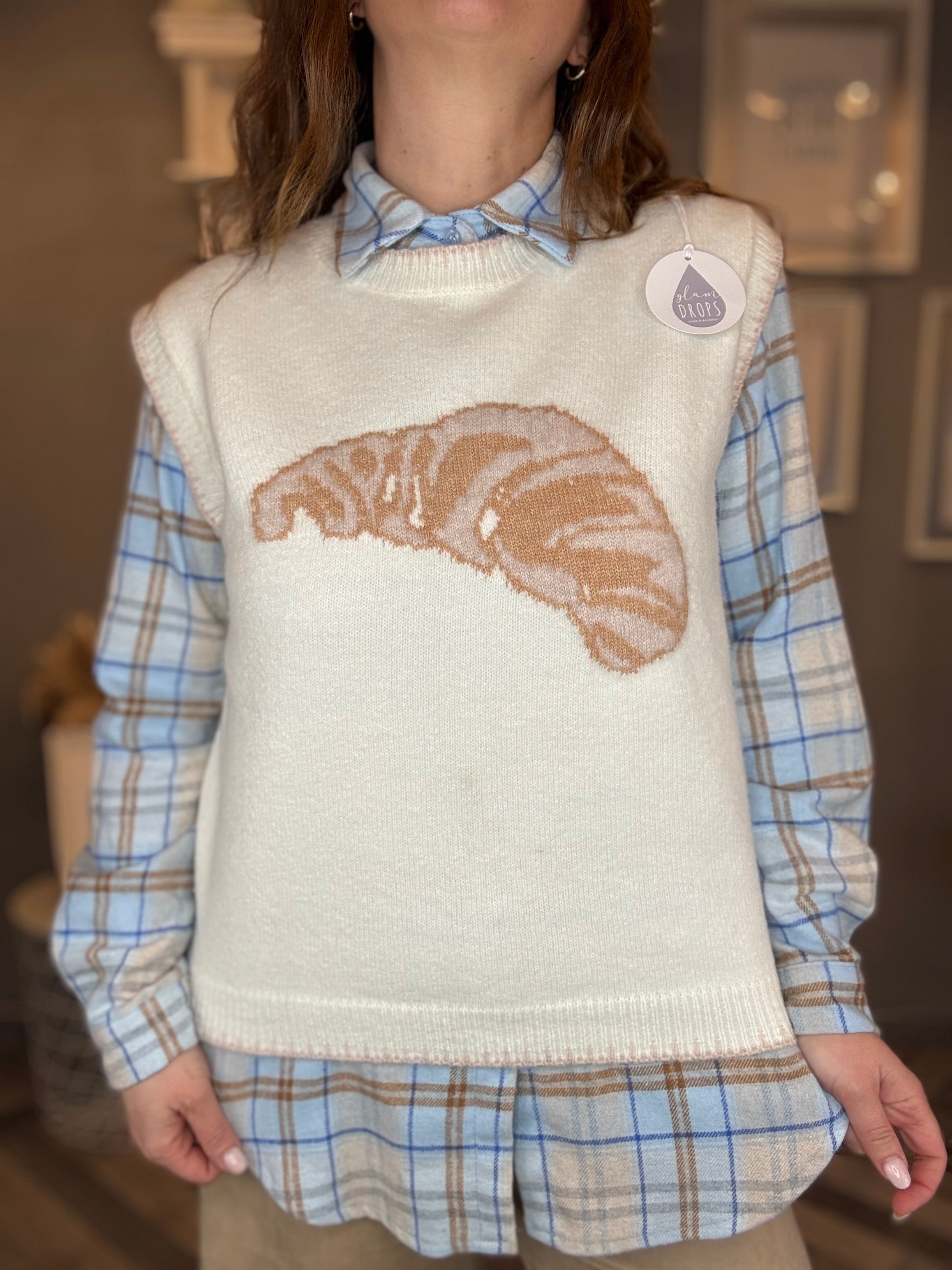 Gilet in maglia croissant