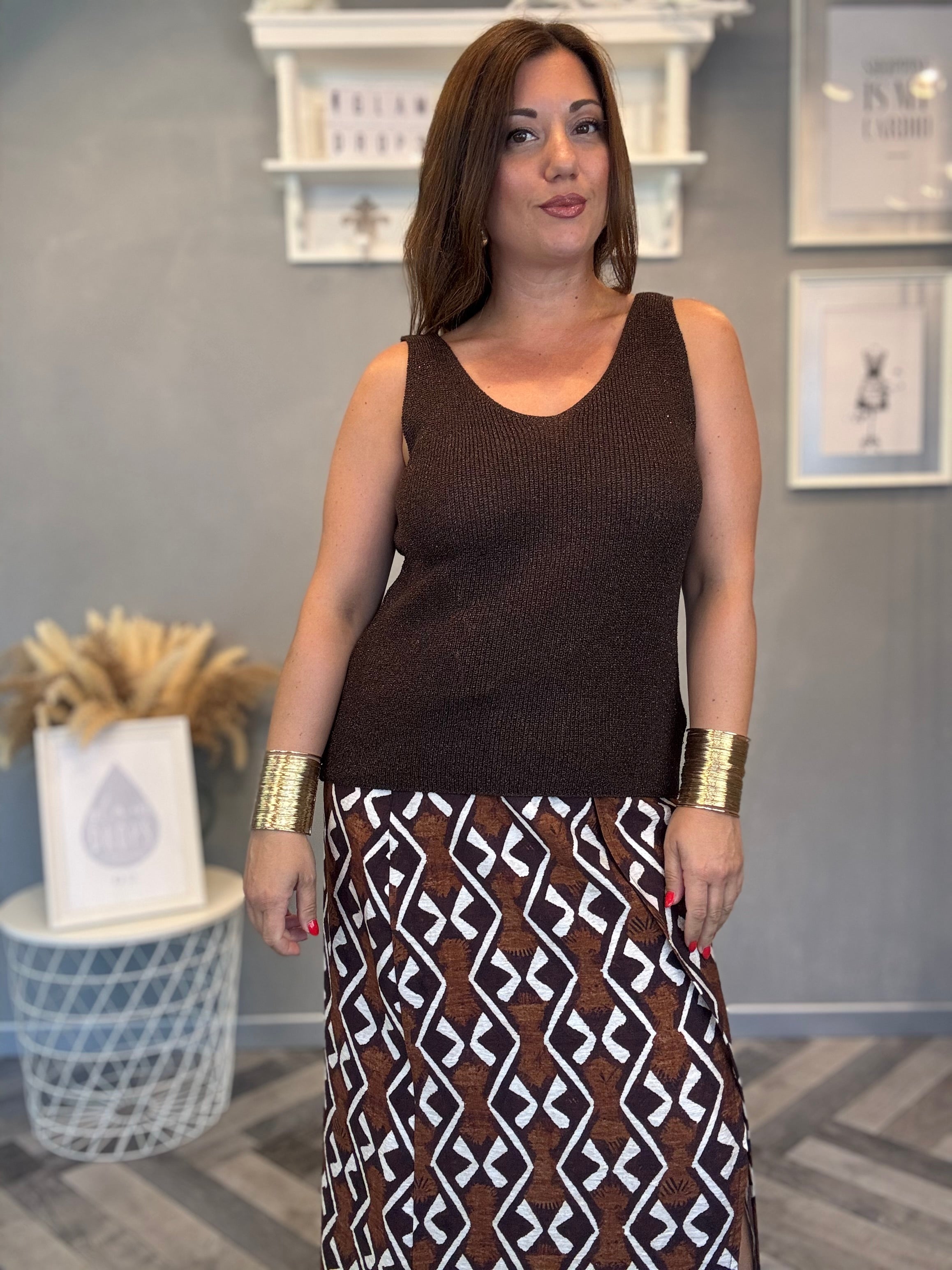 Top in maglia lurex Luce