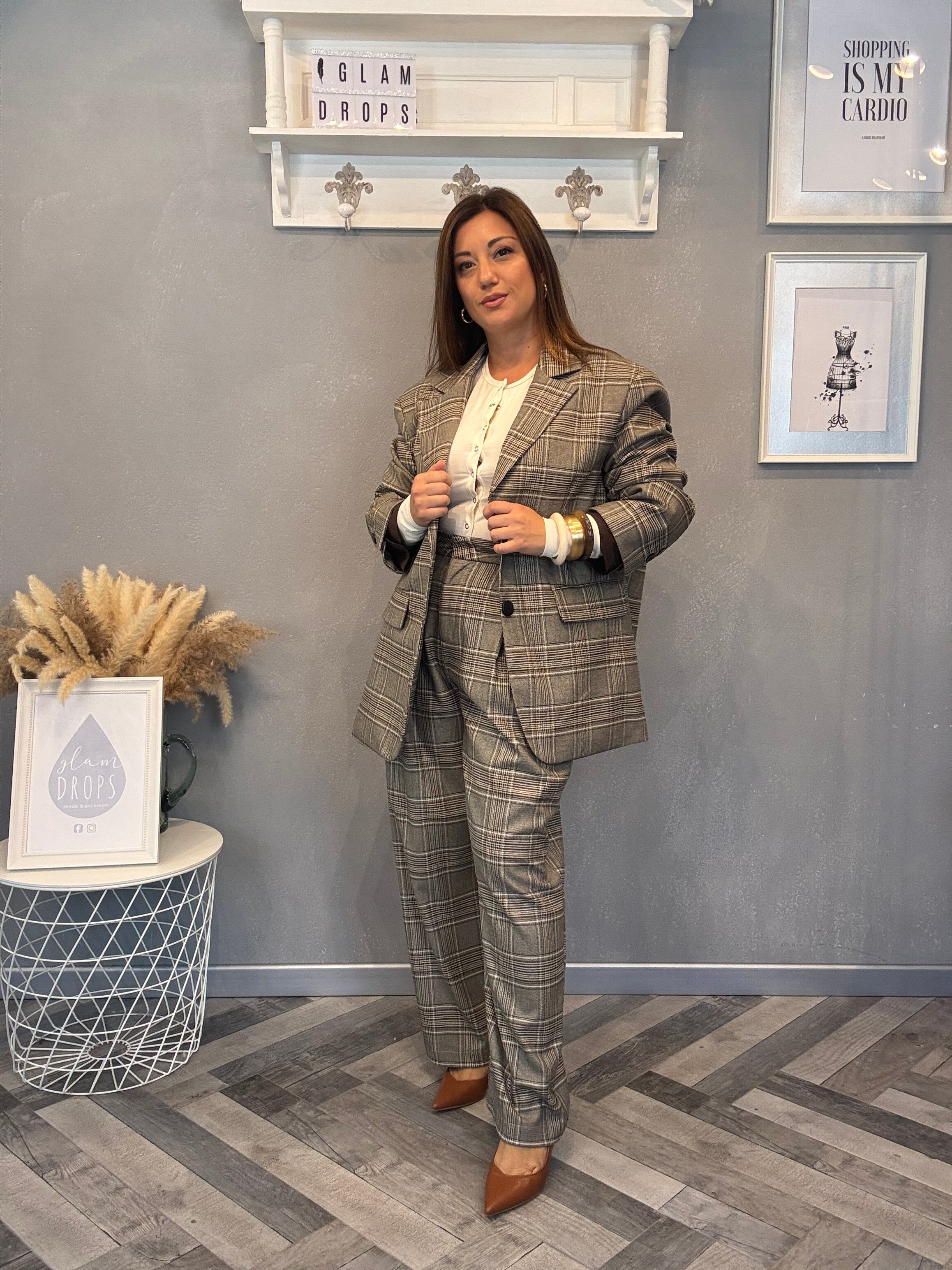 Lumina pantalone fango a quadri