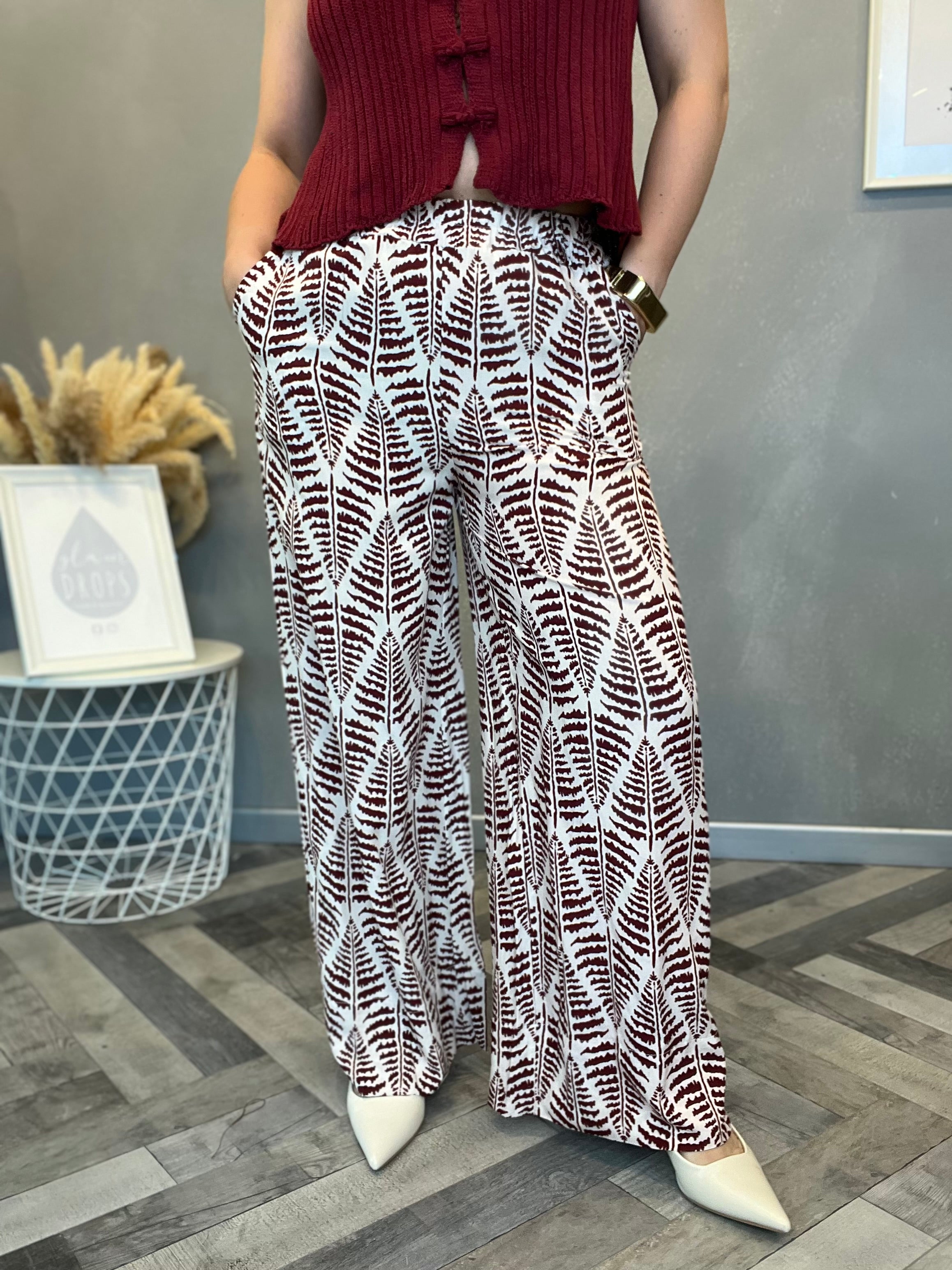 Pantalone felce bordeaux
